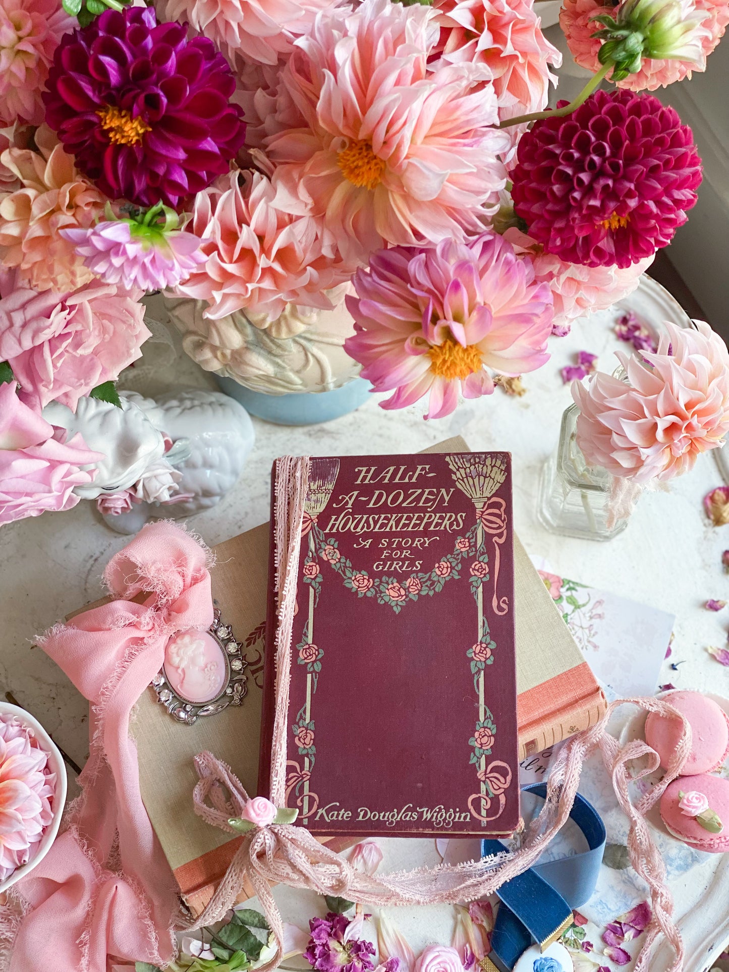 Half a Dozen Housekeepers with Pink Floral Cover