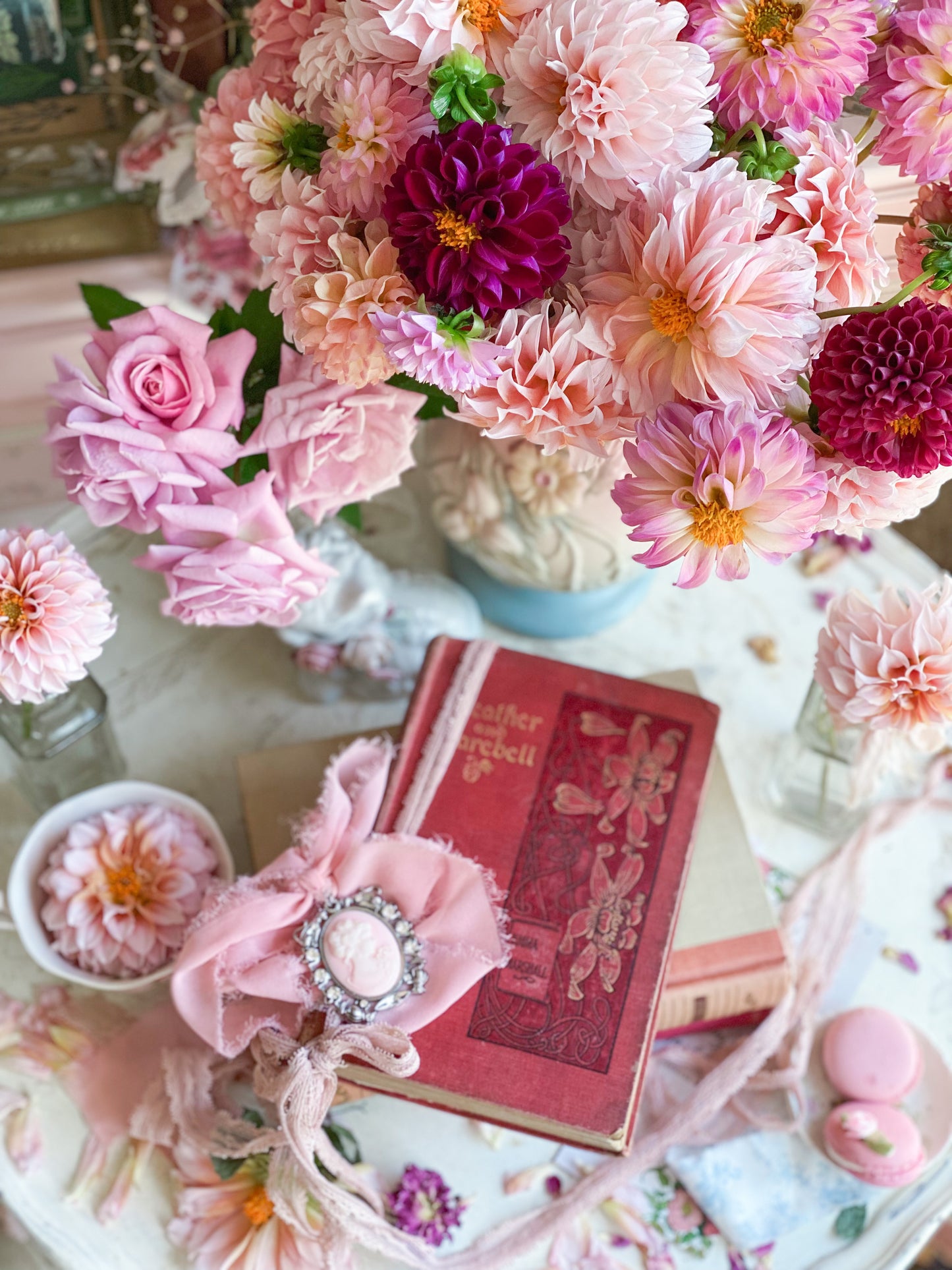 Pink Vintage Heather and Harebell