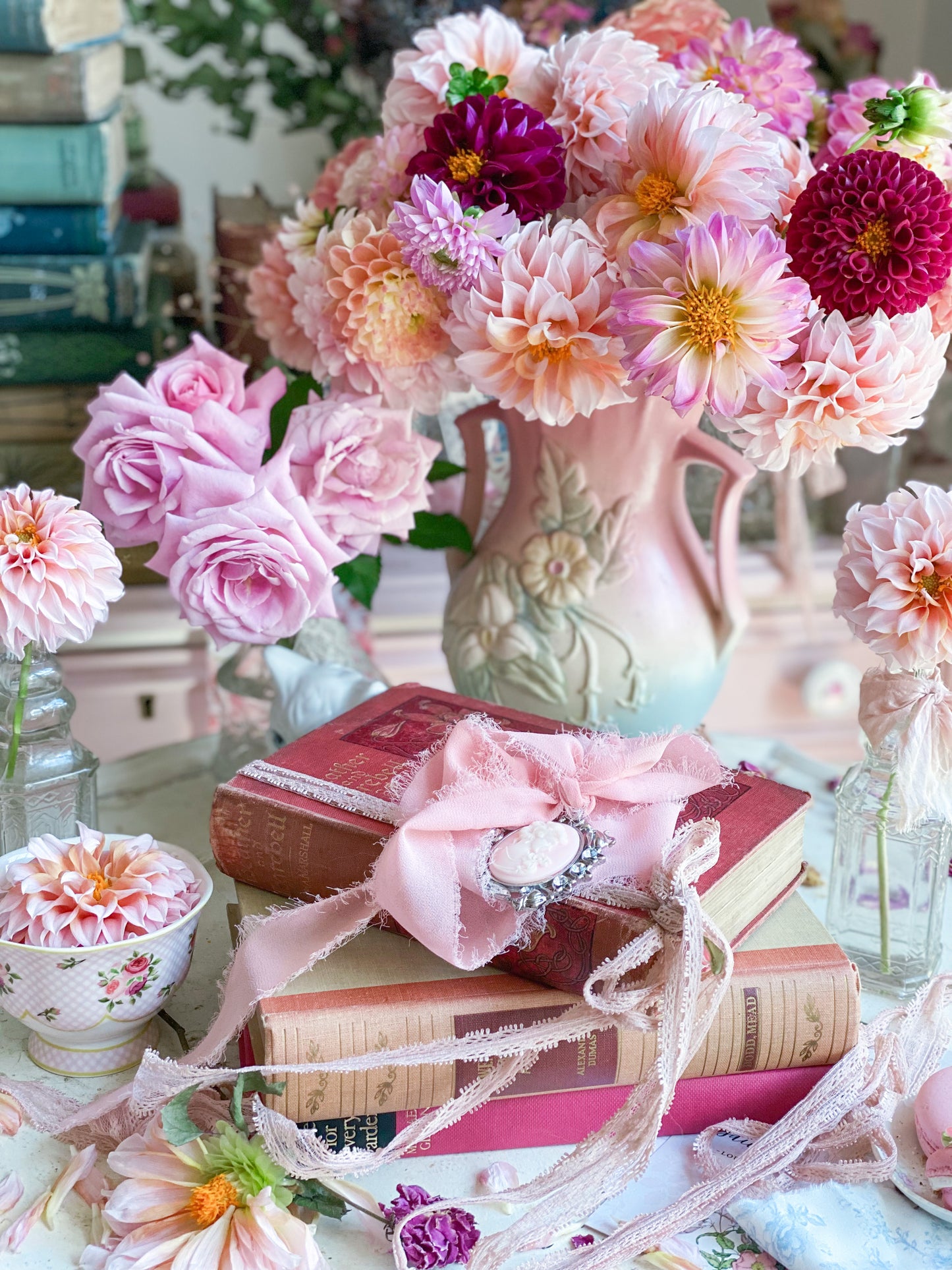 Pink Vintage Heather and Harebell