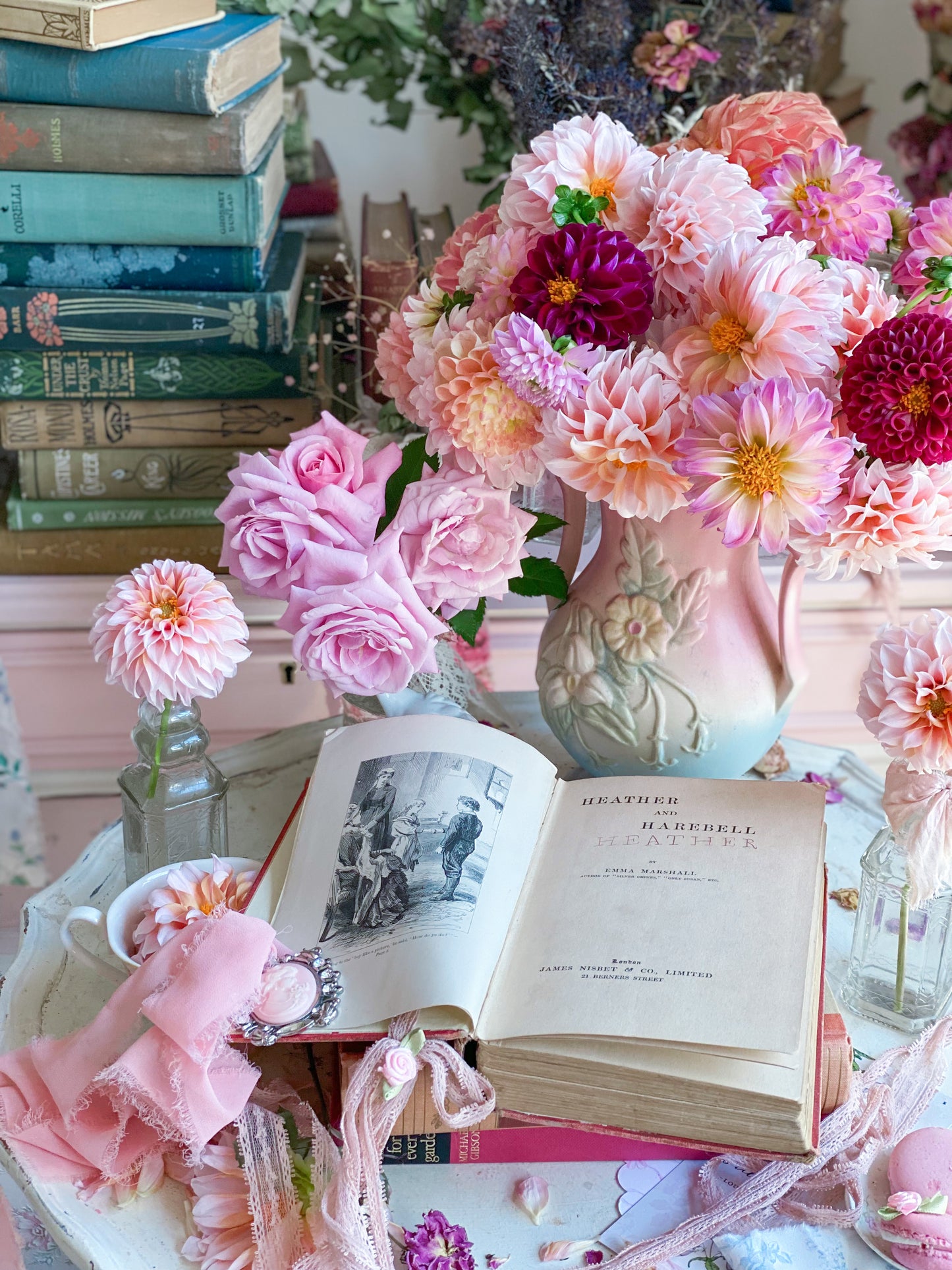 Pink Vintage Heather and Harebell
