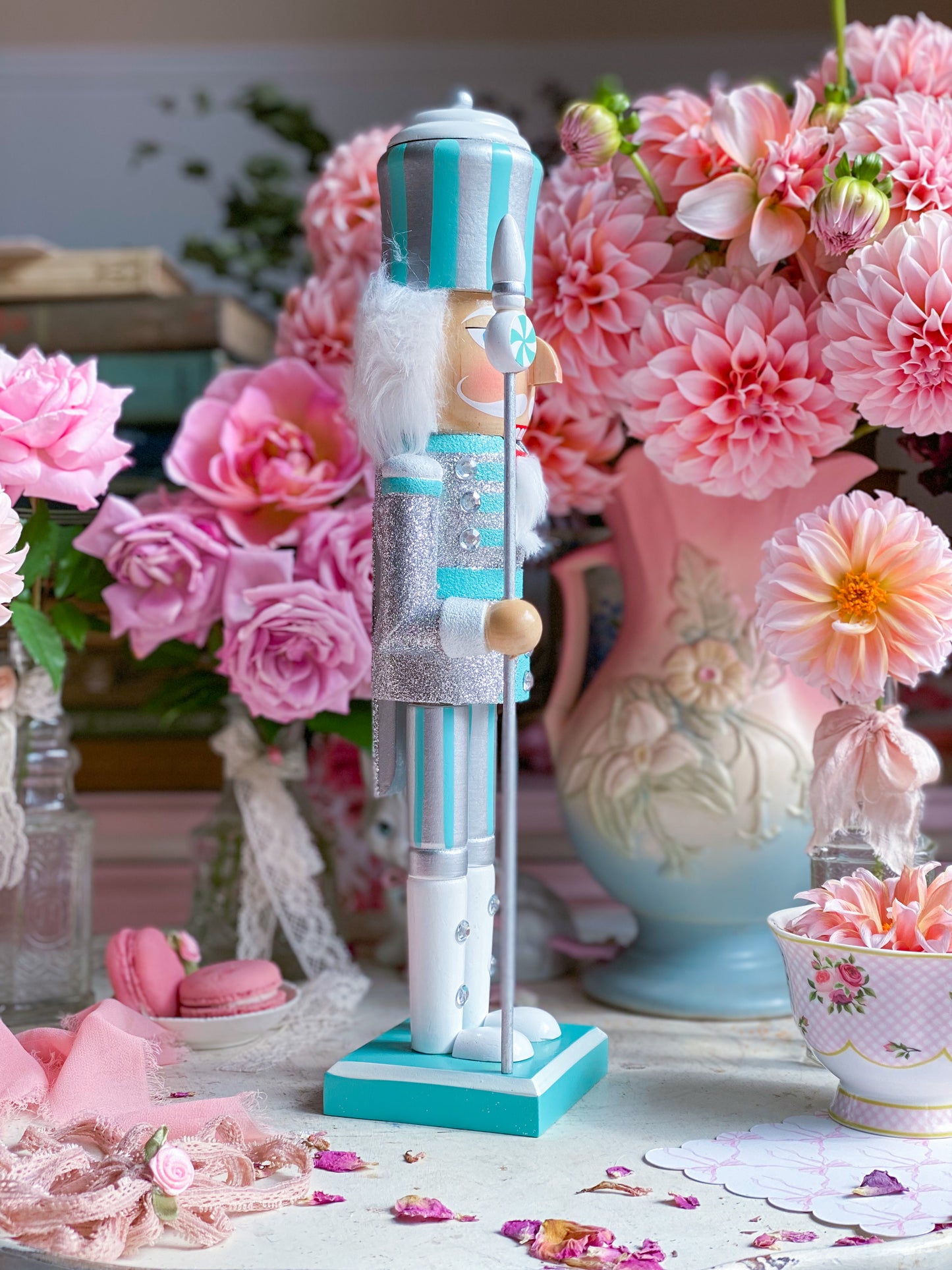 Blue and Silver Candy Land Nutcracker