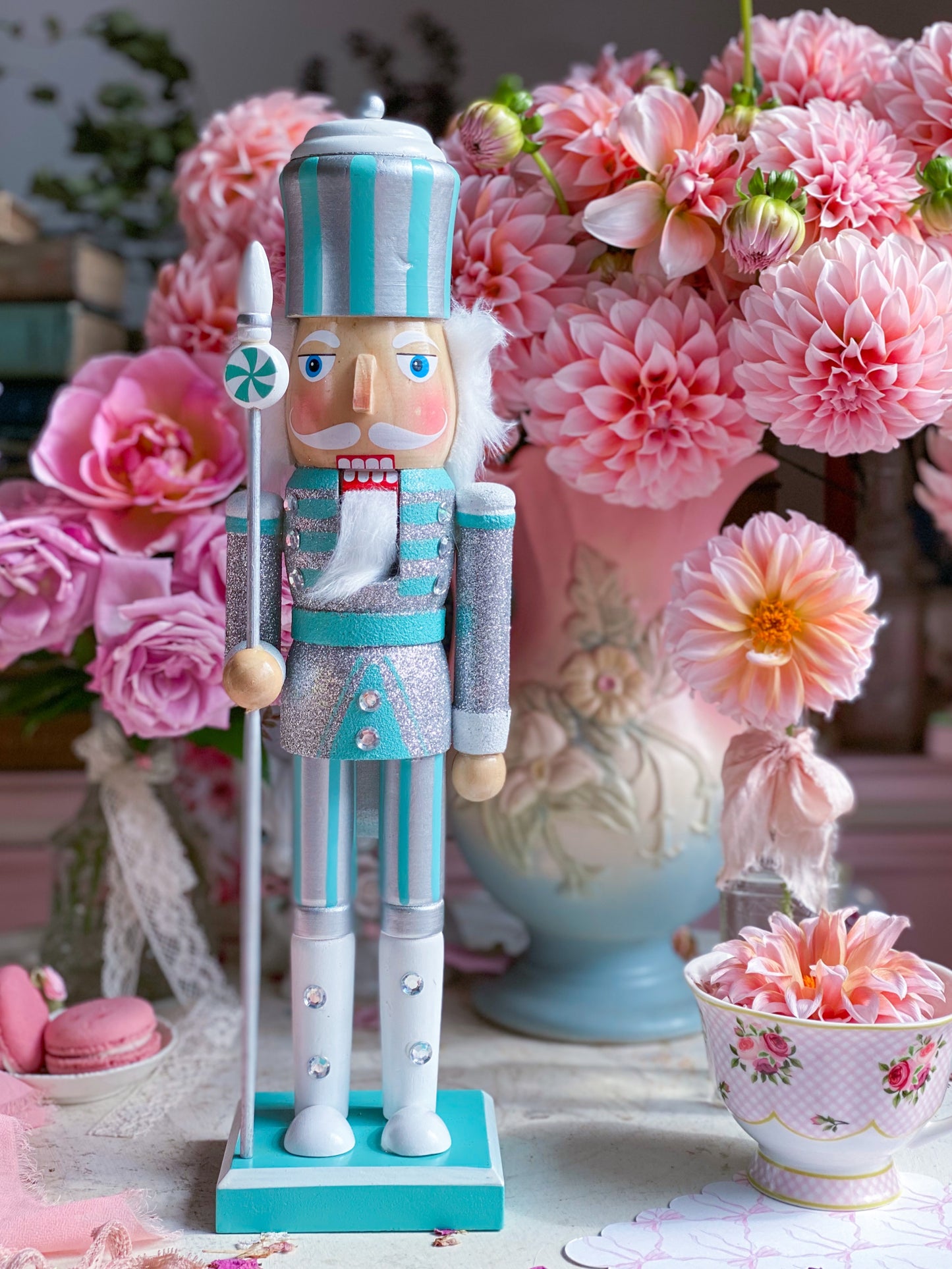 Blue and Silver Candy Land Nutcracker