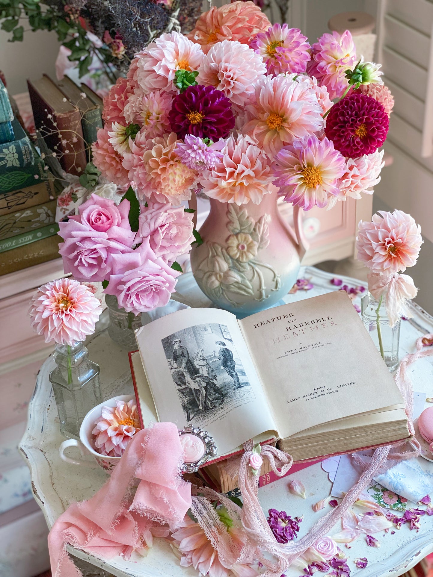 Pink Vintage Heather and Harebell