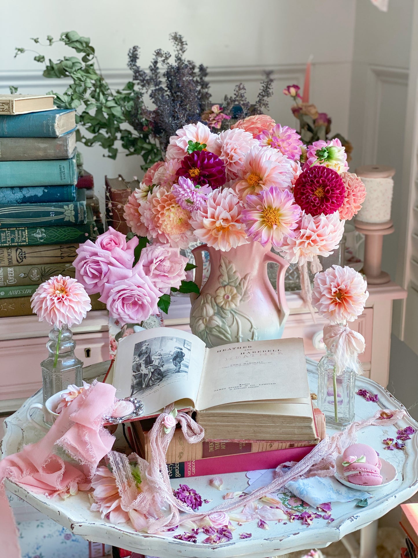Pink Vintage Heather and Harebell