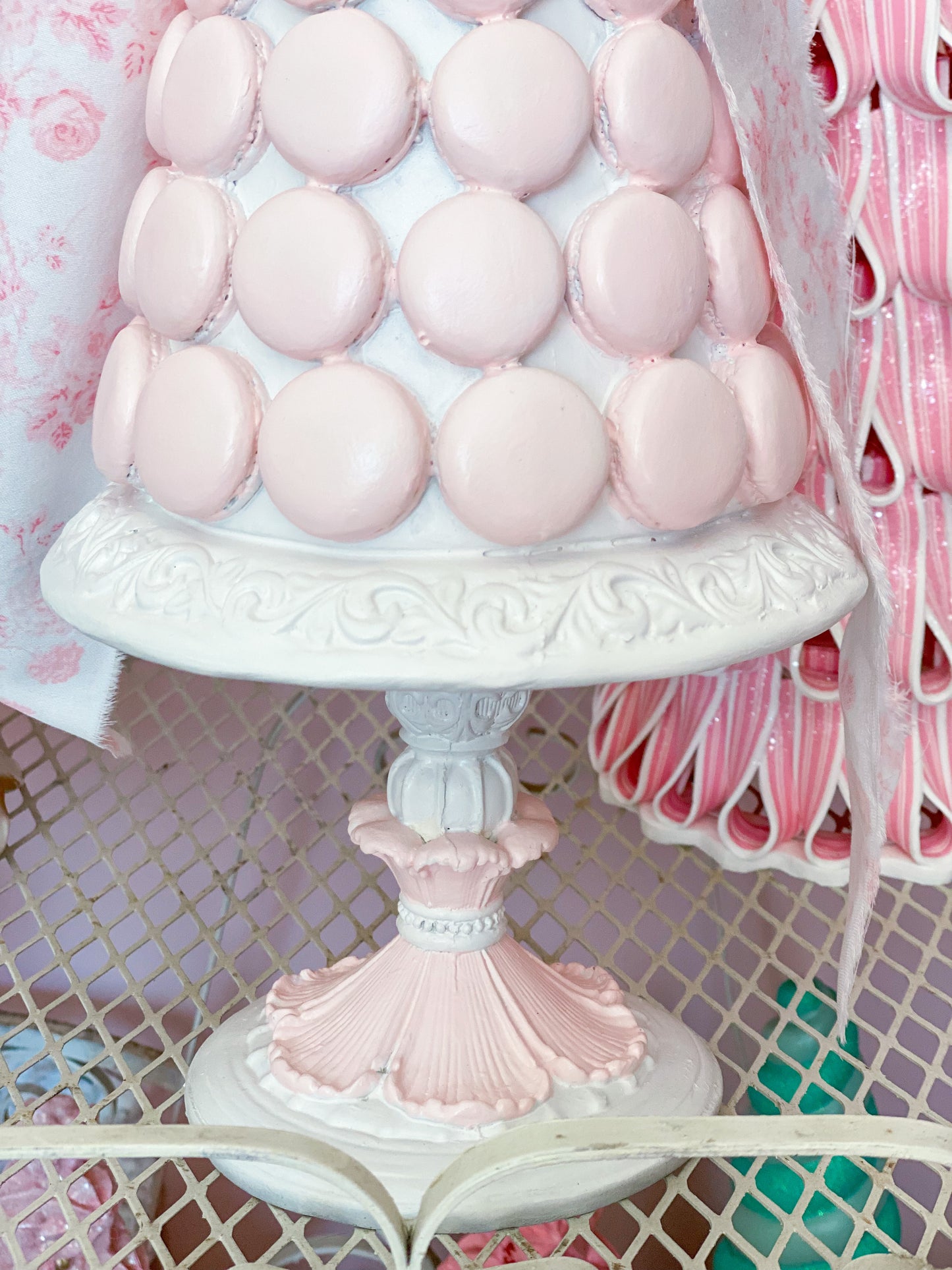 PRE-ORDER: Bespoke White Shabby Chic Hand Painted Pastel Pink Macaron Tree
