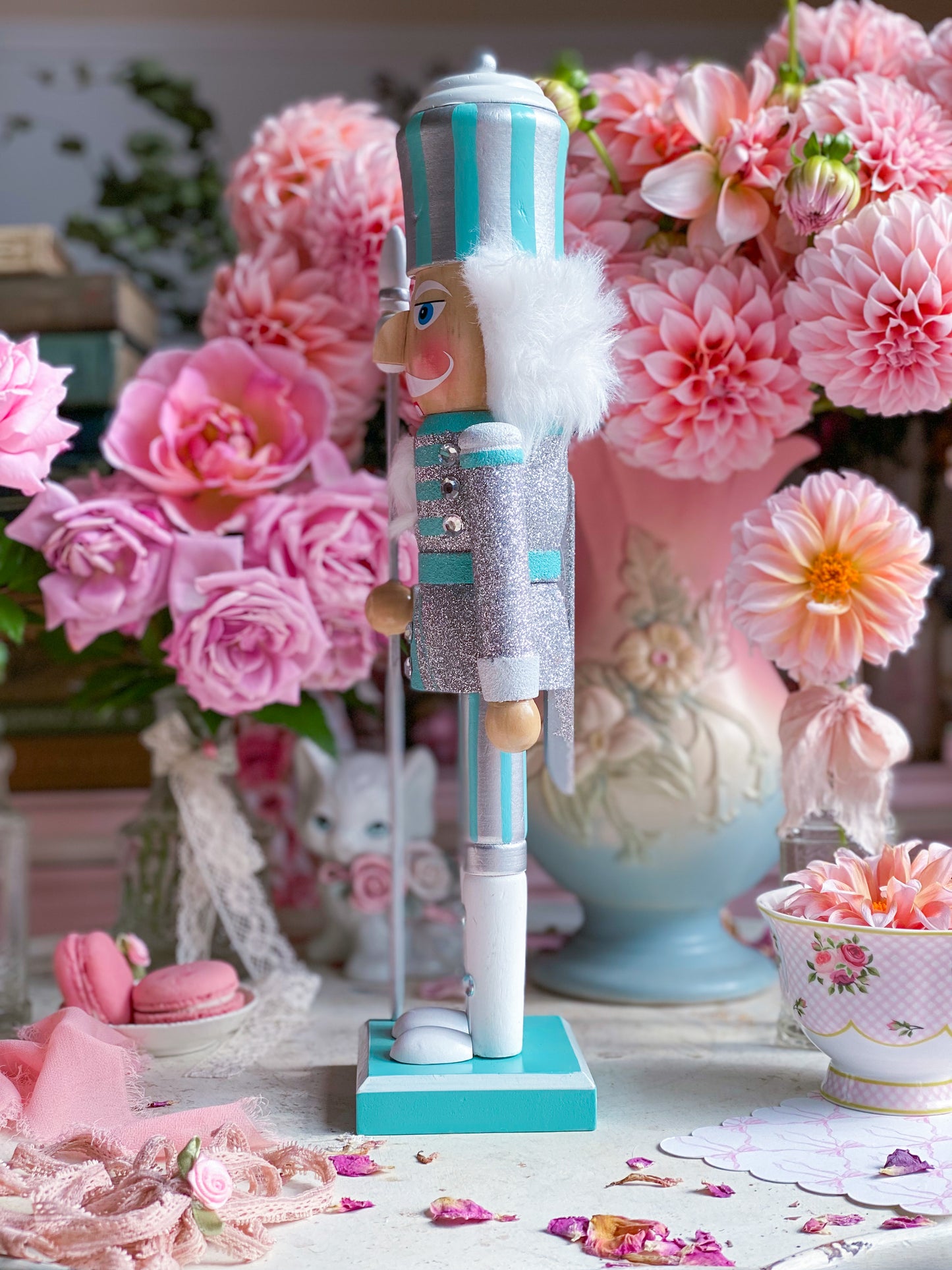 Blue and Silver Candy Land Nutcracker