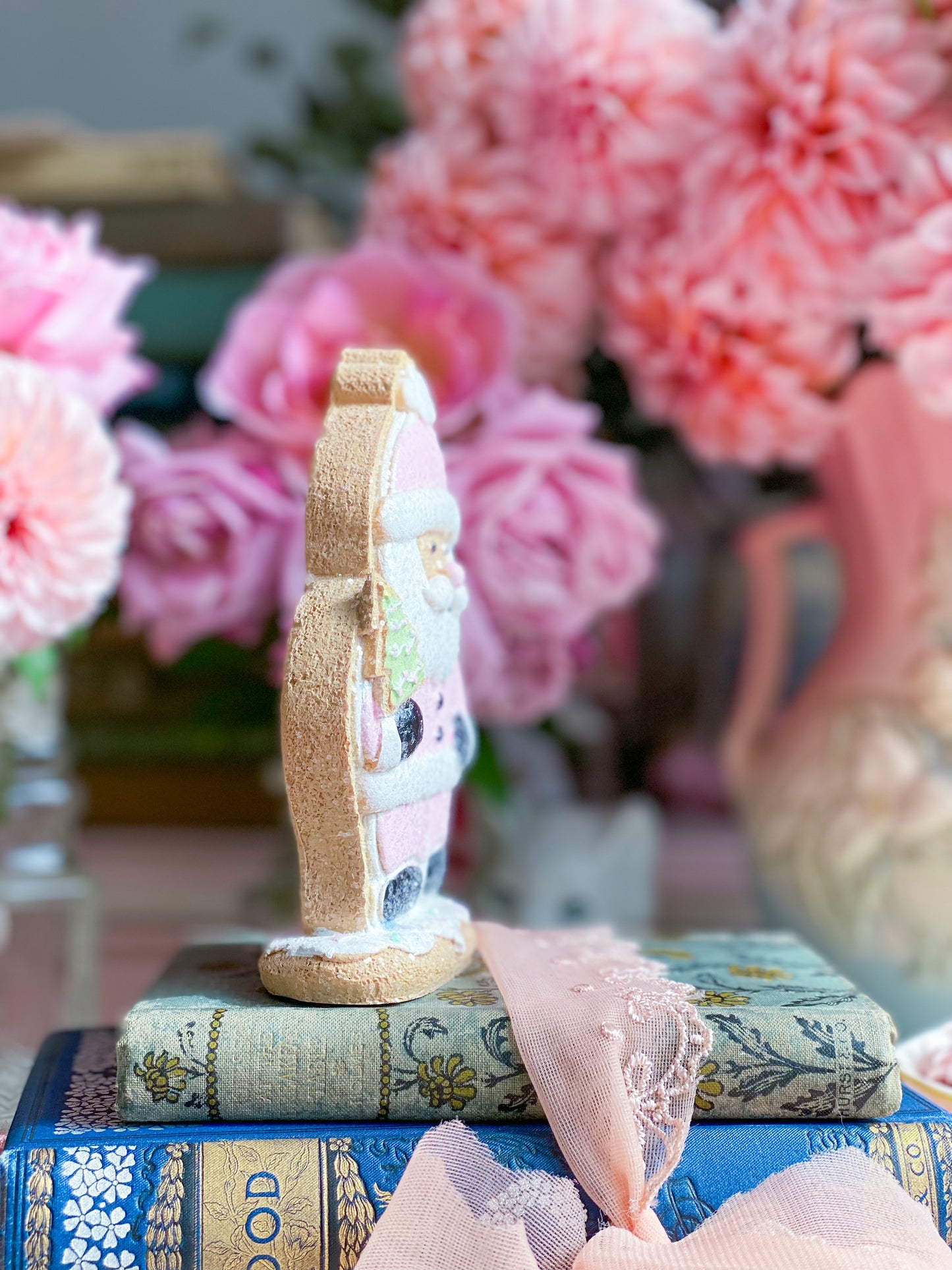 Pastel Pink Santa Cookie Decoration