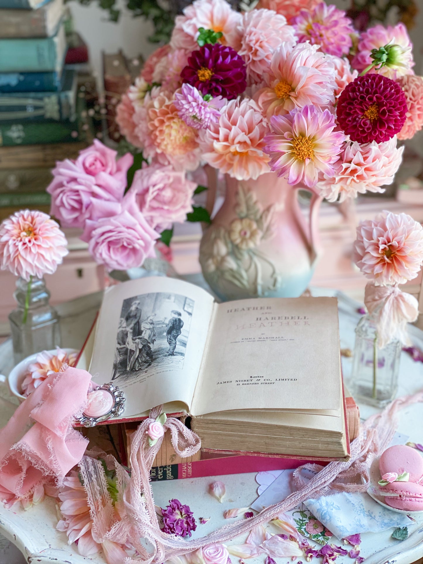 Pink Vintage Heather and Harebell