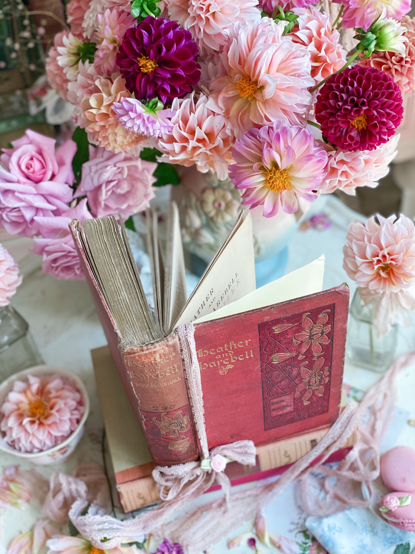 Pink Vintage Heather and Harebell