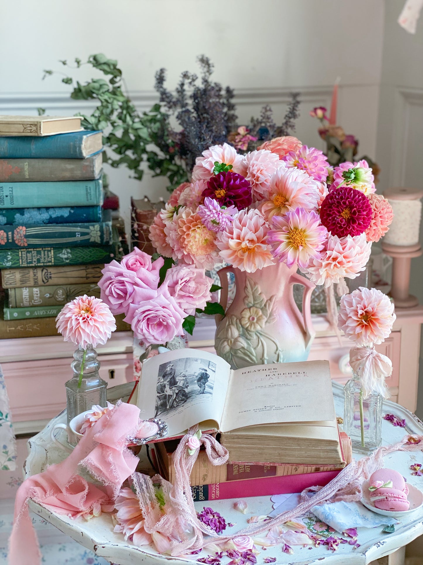 Pink Vintage Heather and Harebell