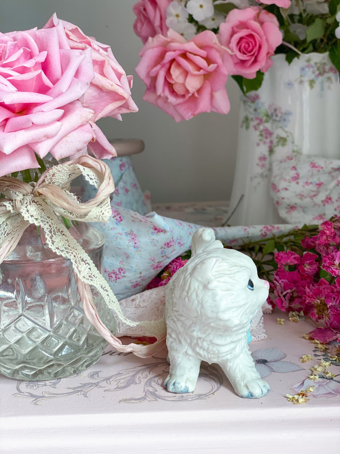 White Persian Cat Figurines