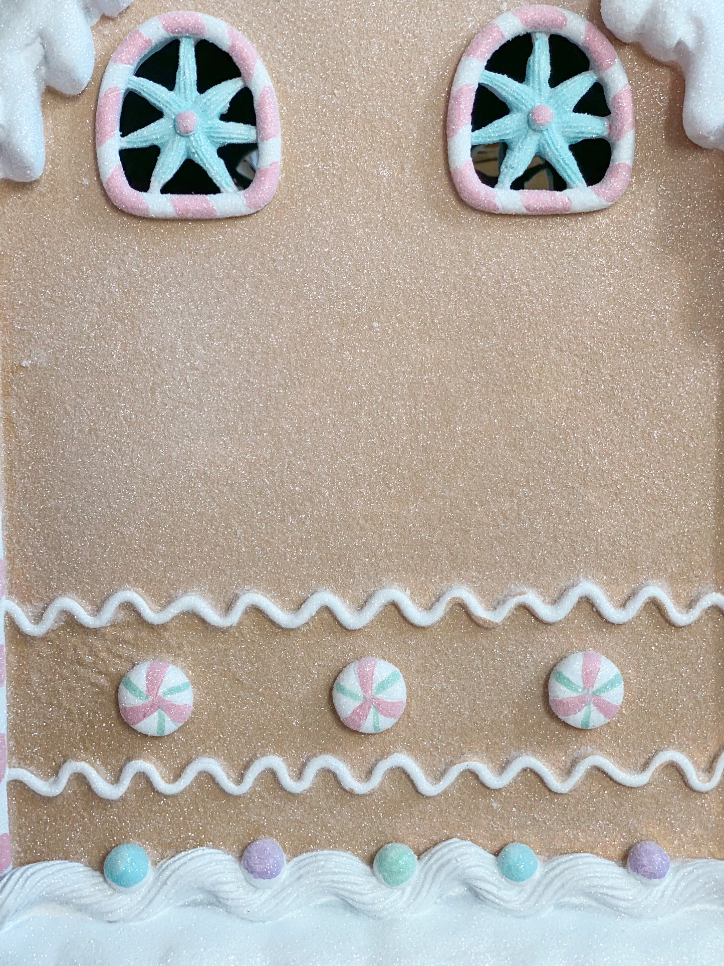 Large Pastel LED Light up Glitter Gingerbread House
