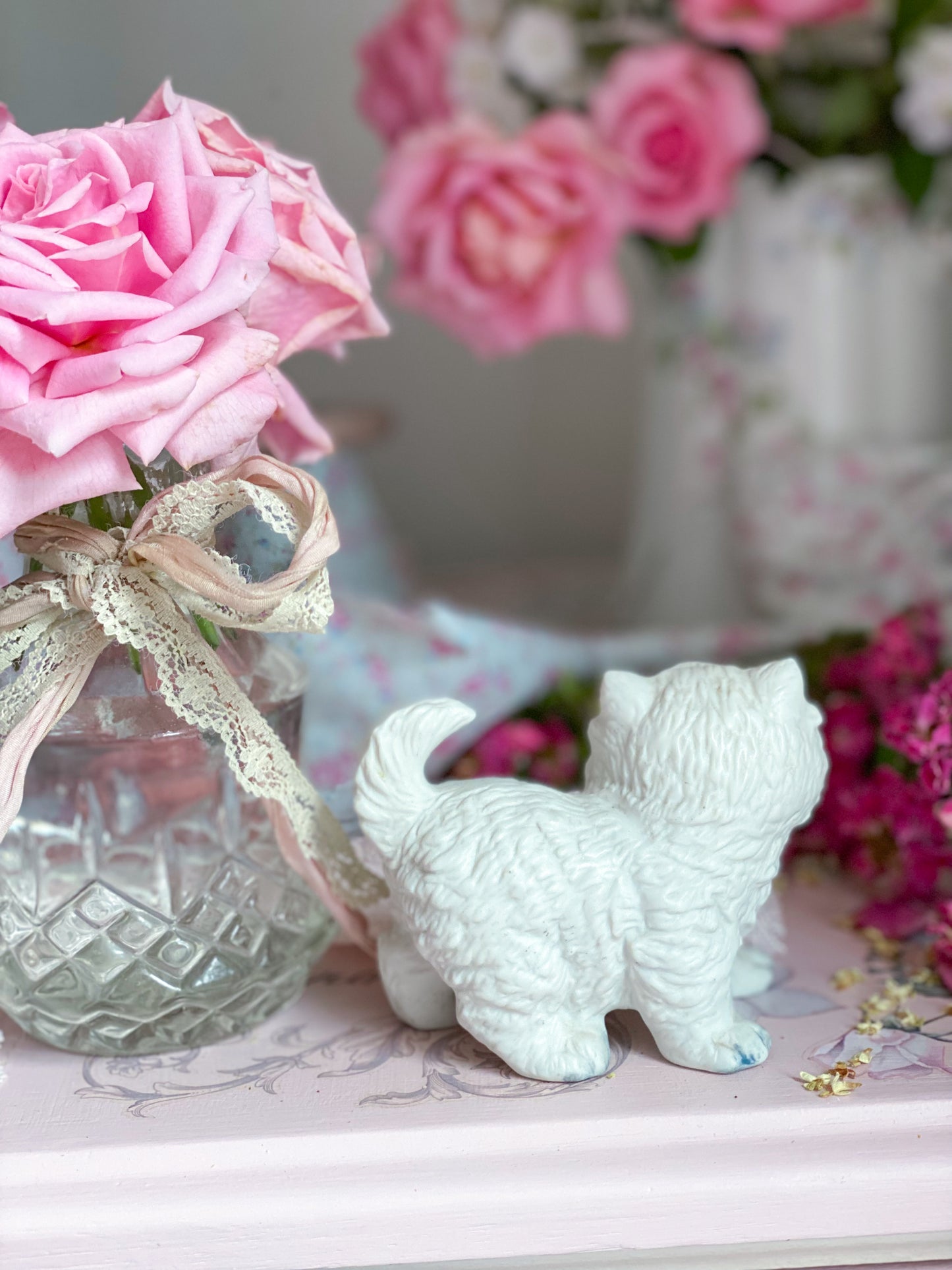 White Persian Cat Figurines