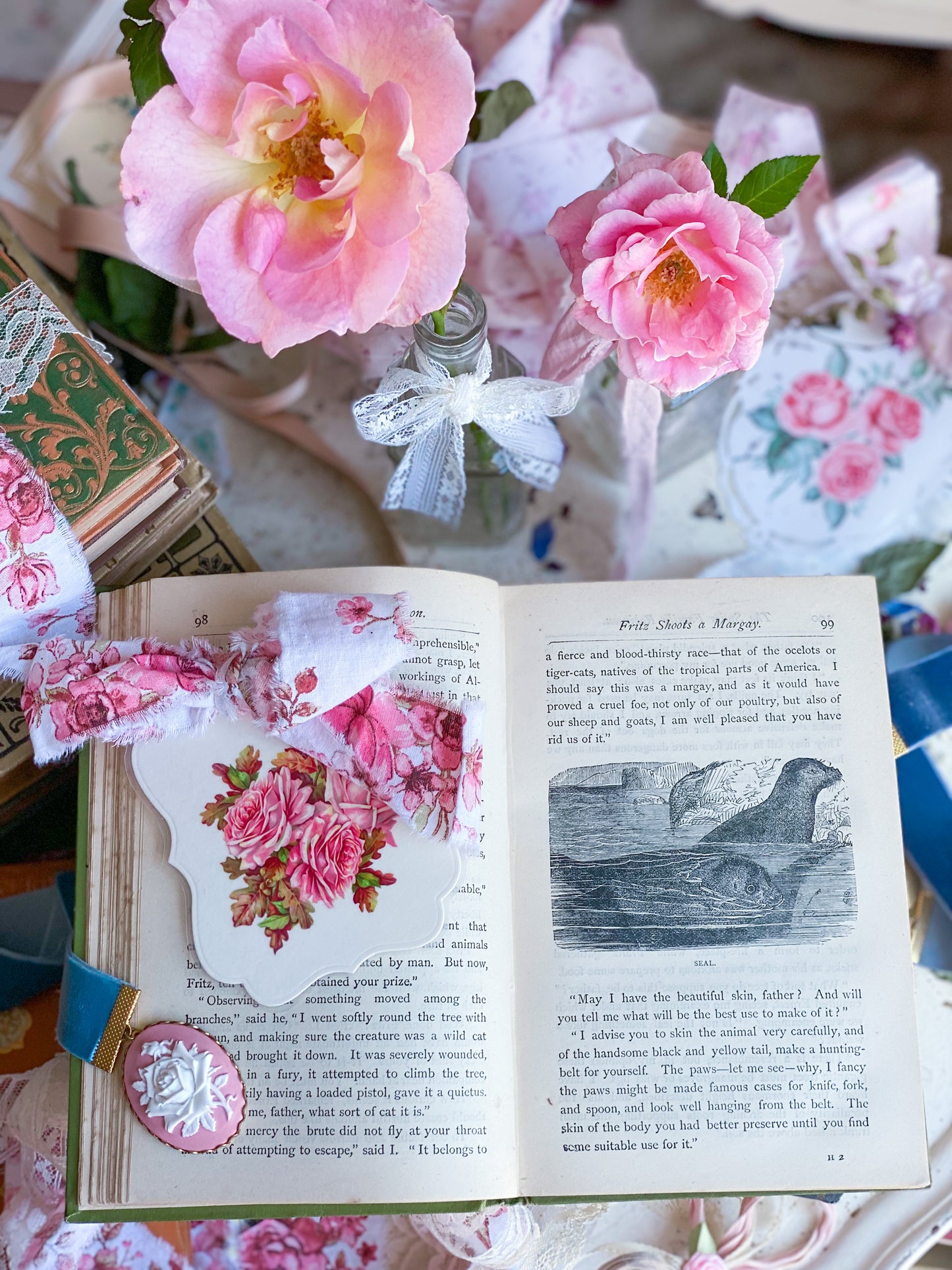 Harvest Romance 3 Book Chesnut, Green and Pumpkin Floral Barton Cottage Set