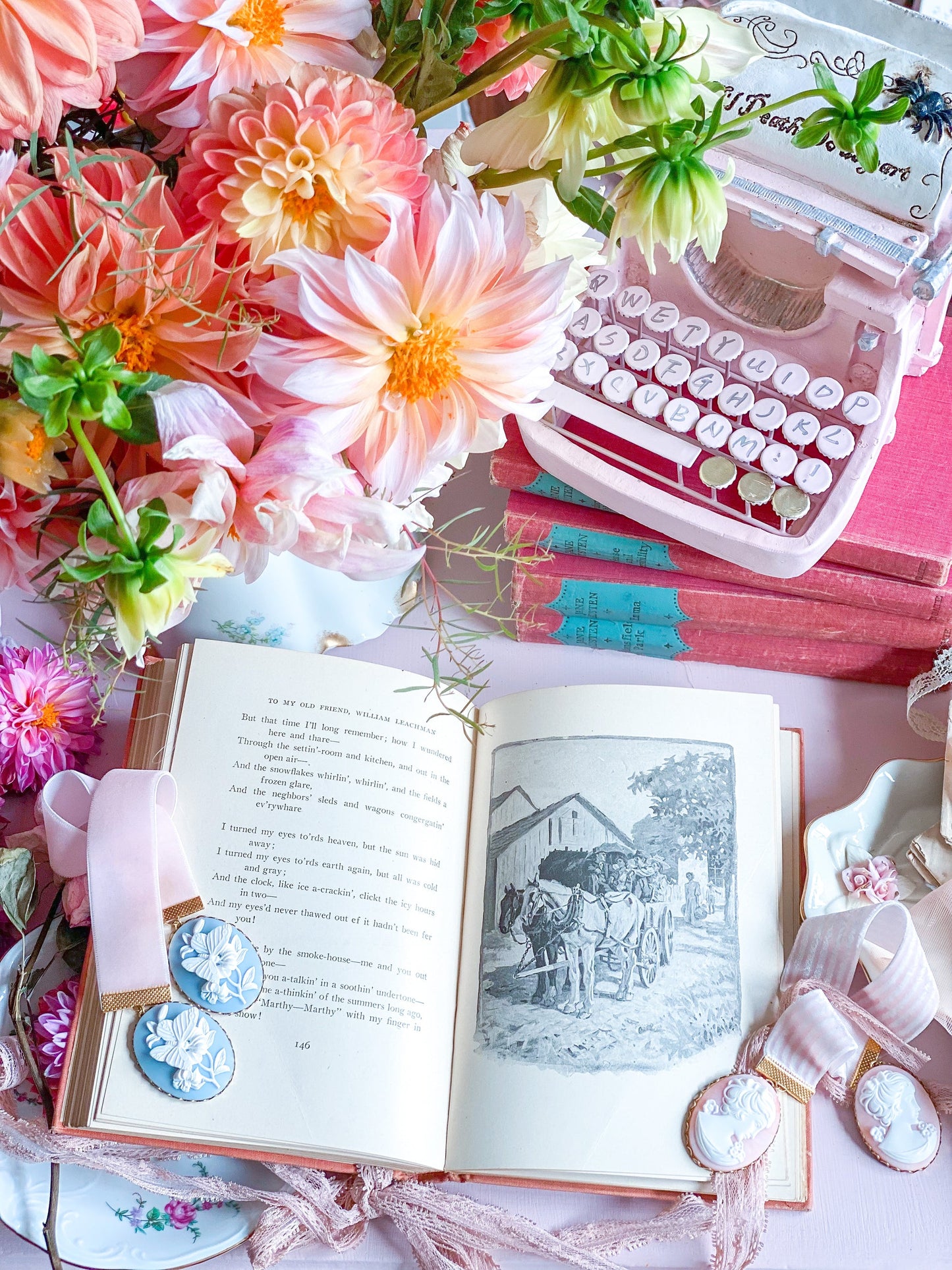 Blush Pink and Grey Autumn Romance 5 Book Barton Cottage Set