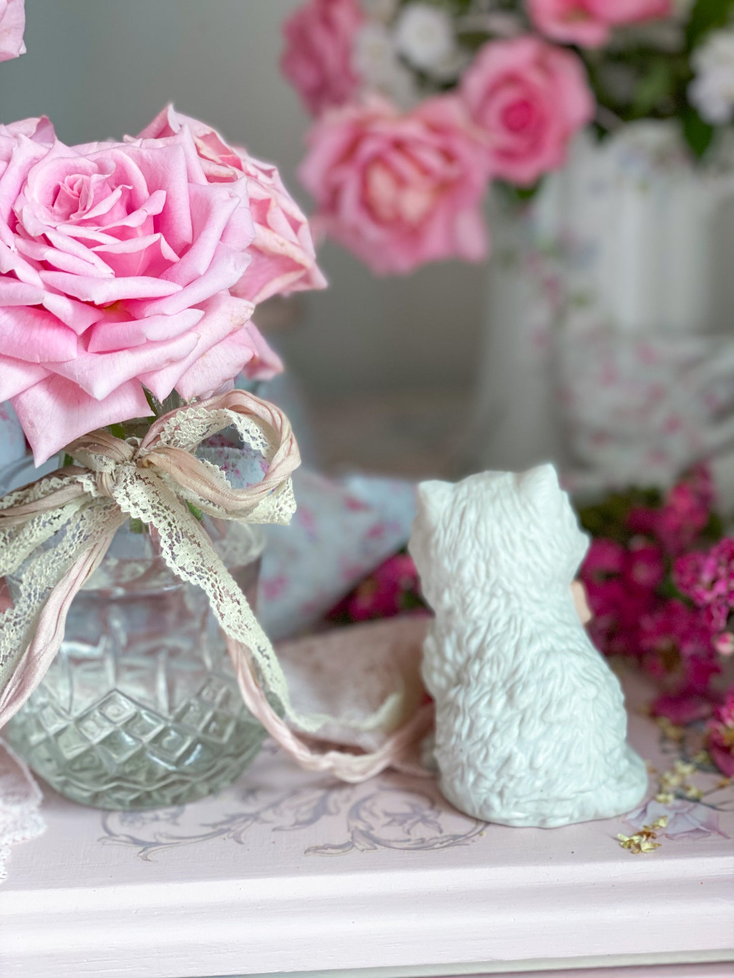 White Persian Cat Figurines
