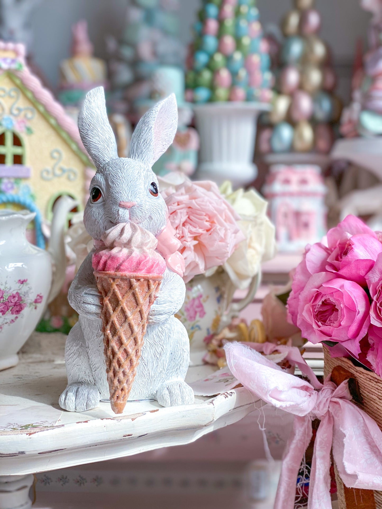 Bespoke Pastel Pink Ice Cream Easter Bunny