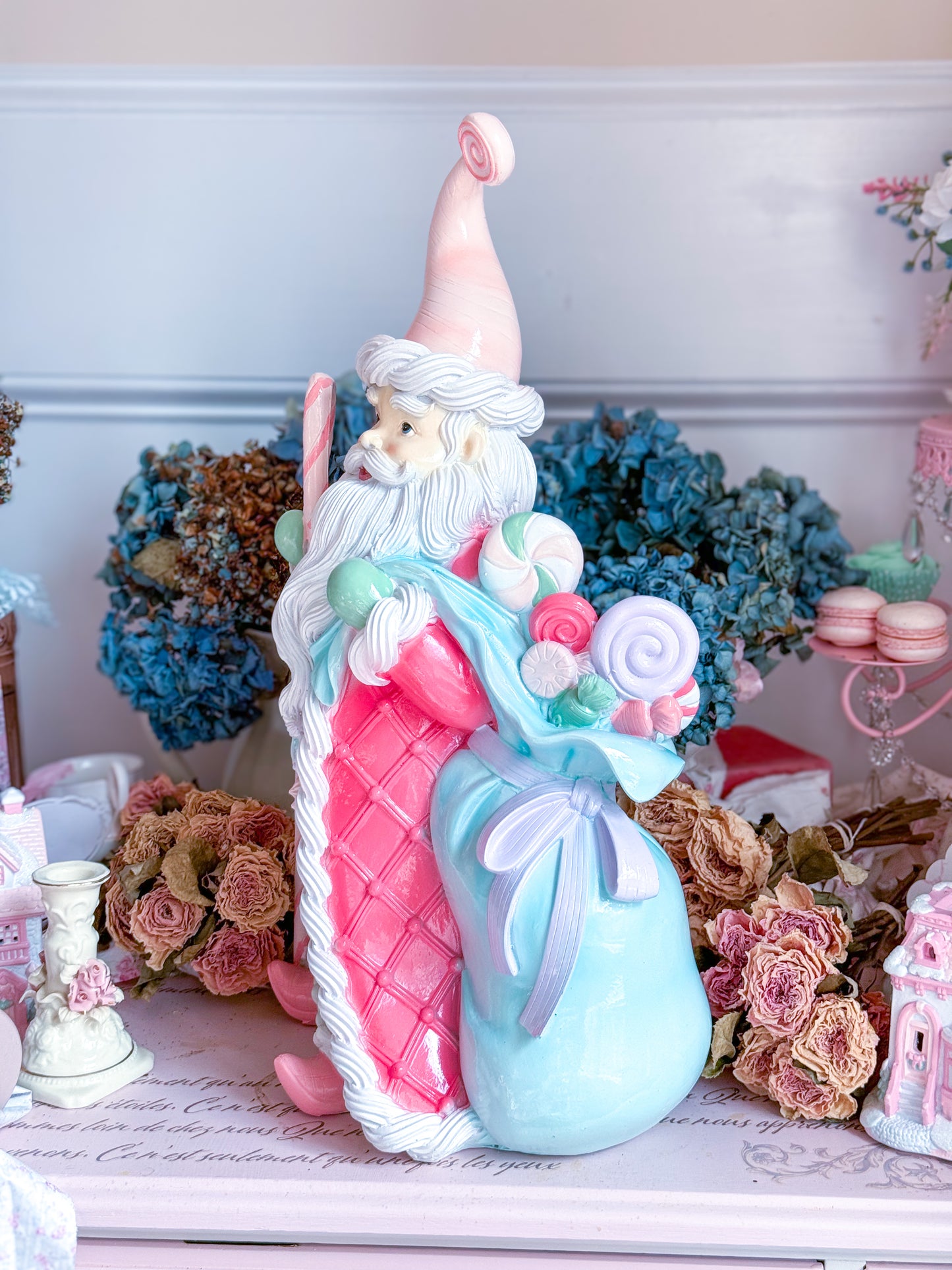 Pastel Pink, Blue, & Purple Large Candy Land Santa