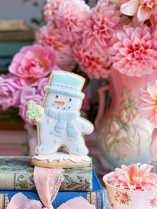Pastel Snowman Cookie Decoration