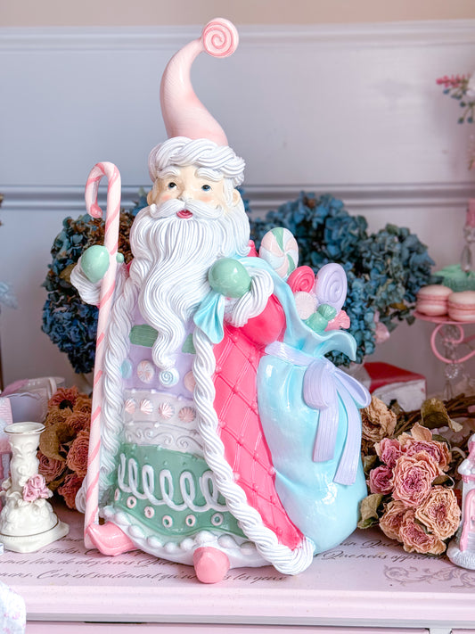 Pastel Pink, Blue, & Purple Large Candy Land Santa