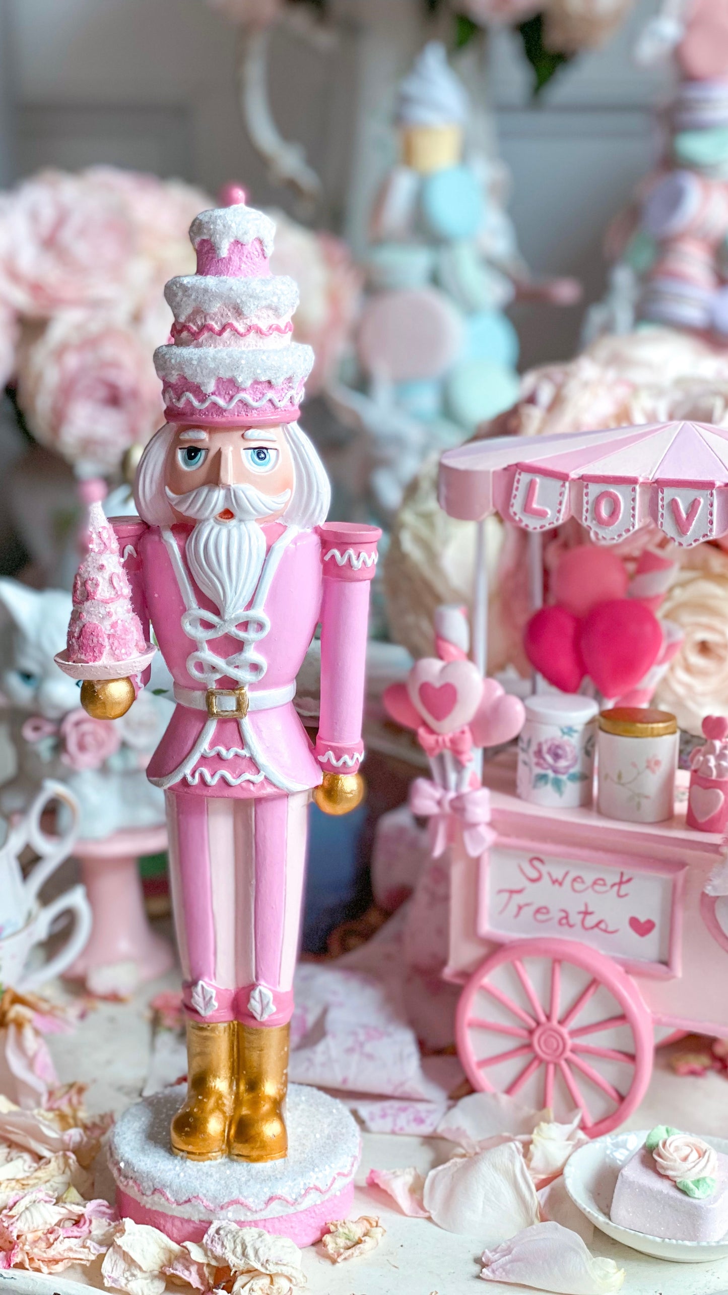 GLOW-UP COMMISSION: Bespoke Hand Painted Pink Sweet Shoppe Nutcracker