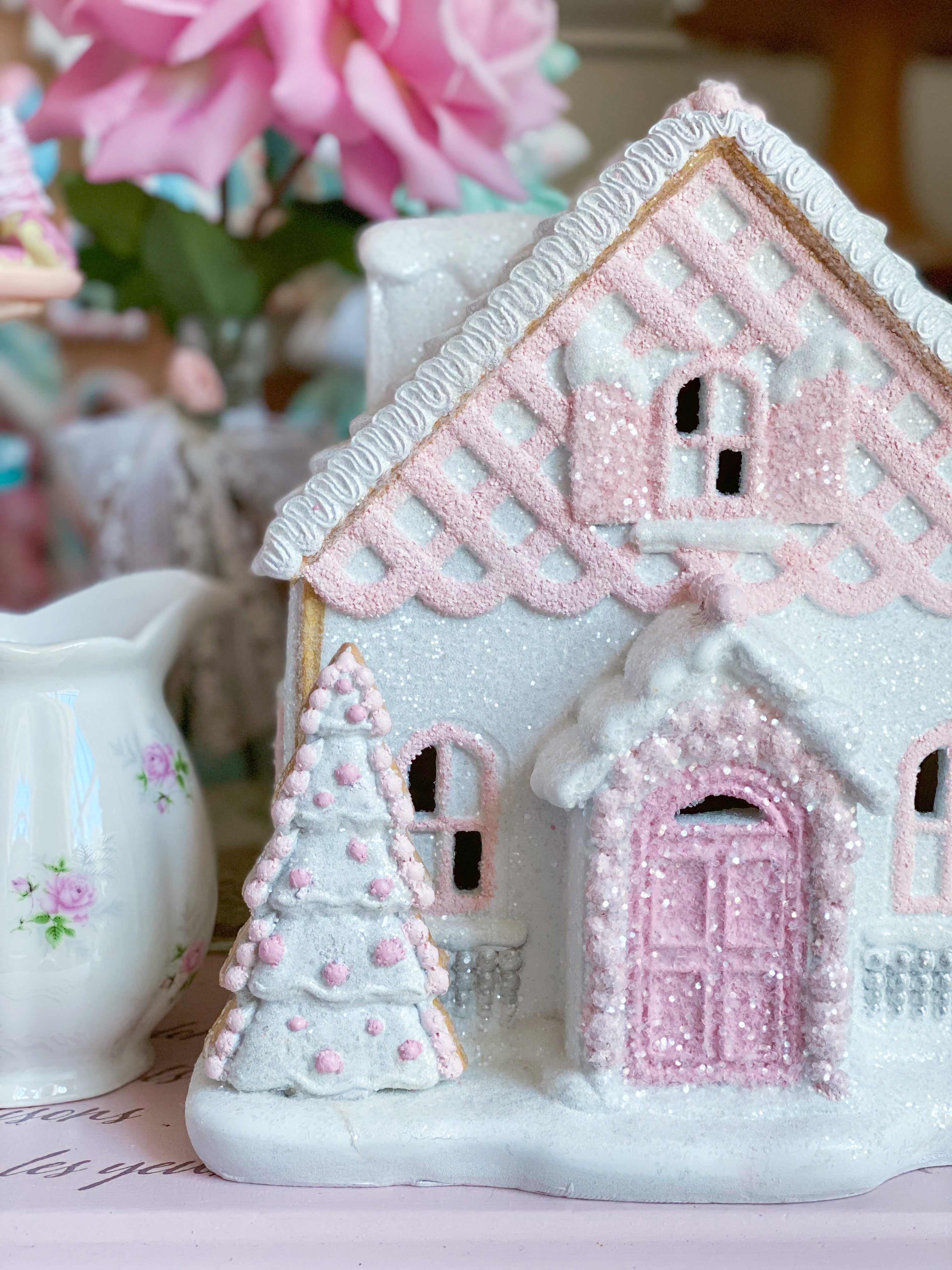 GingerBread factory pastel pink House-Lightup