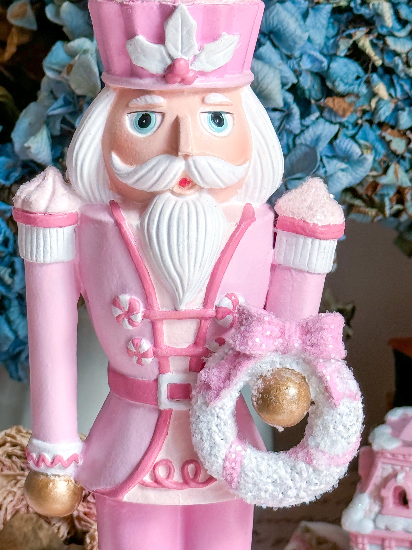 Bespoke Hand Painted Pink & White Sweet Shoppe Cupcake Nutcracker