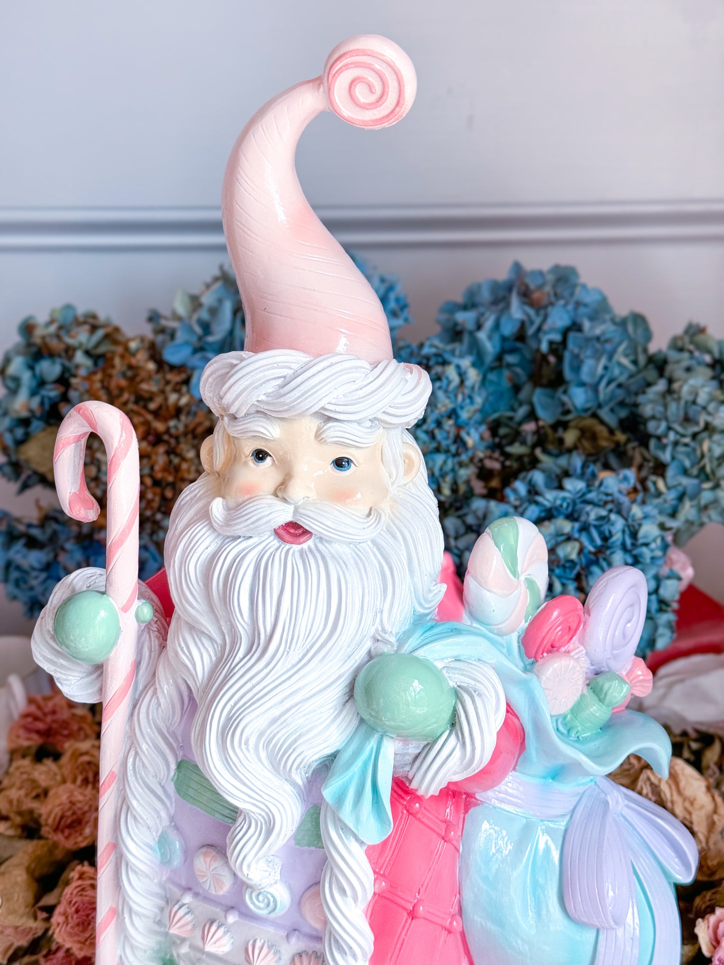 Pastel Pink, Blue, & Purple Large Candy Land Santa