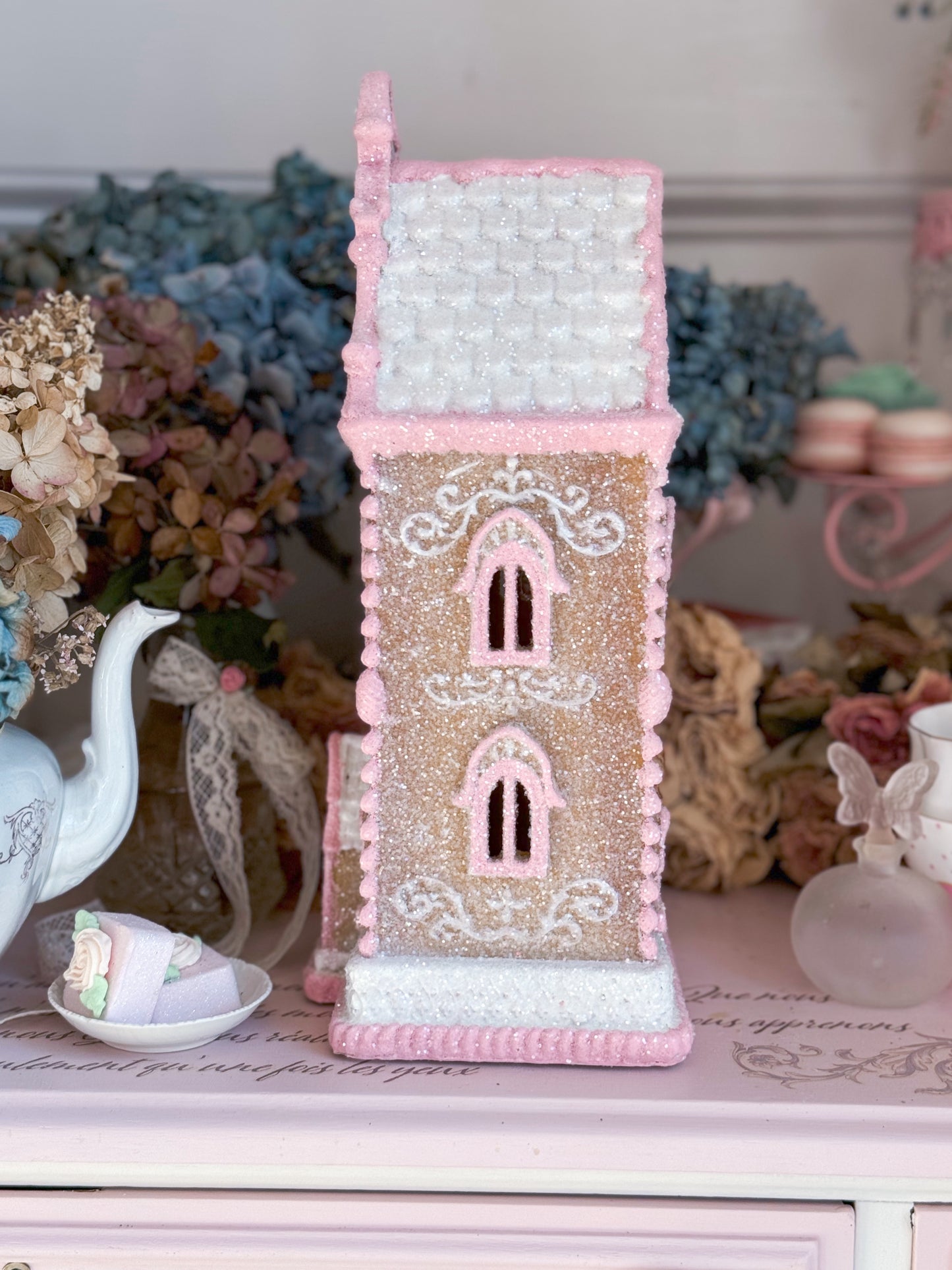 Bespoke Pink Icing Gingerbread House Bundle