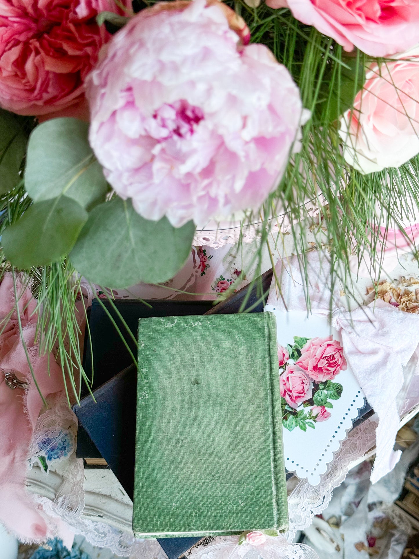 A Rose of A Hundred Leaves with Pink Rose Wreath Garland; First Edition