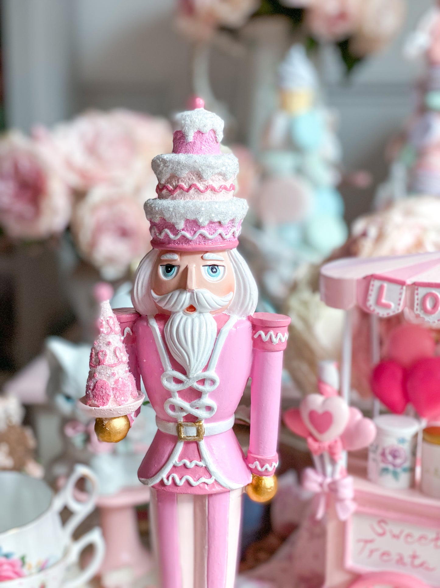 GLOW-UP COMMISSION: Bespoke Hand Painted Pink Sweet Shoppe Nutcracker