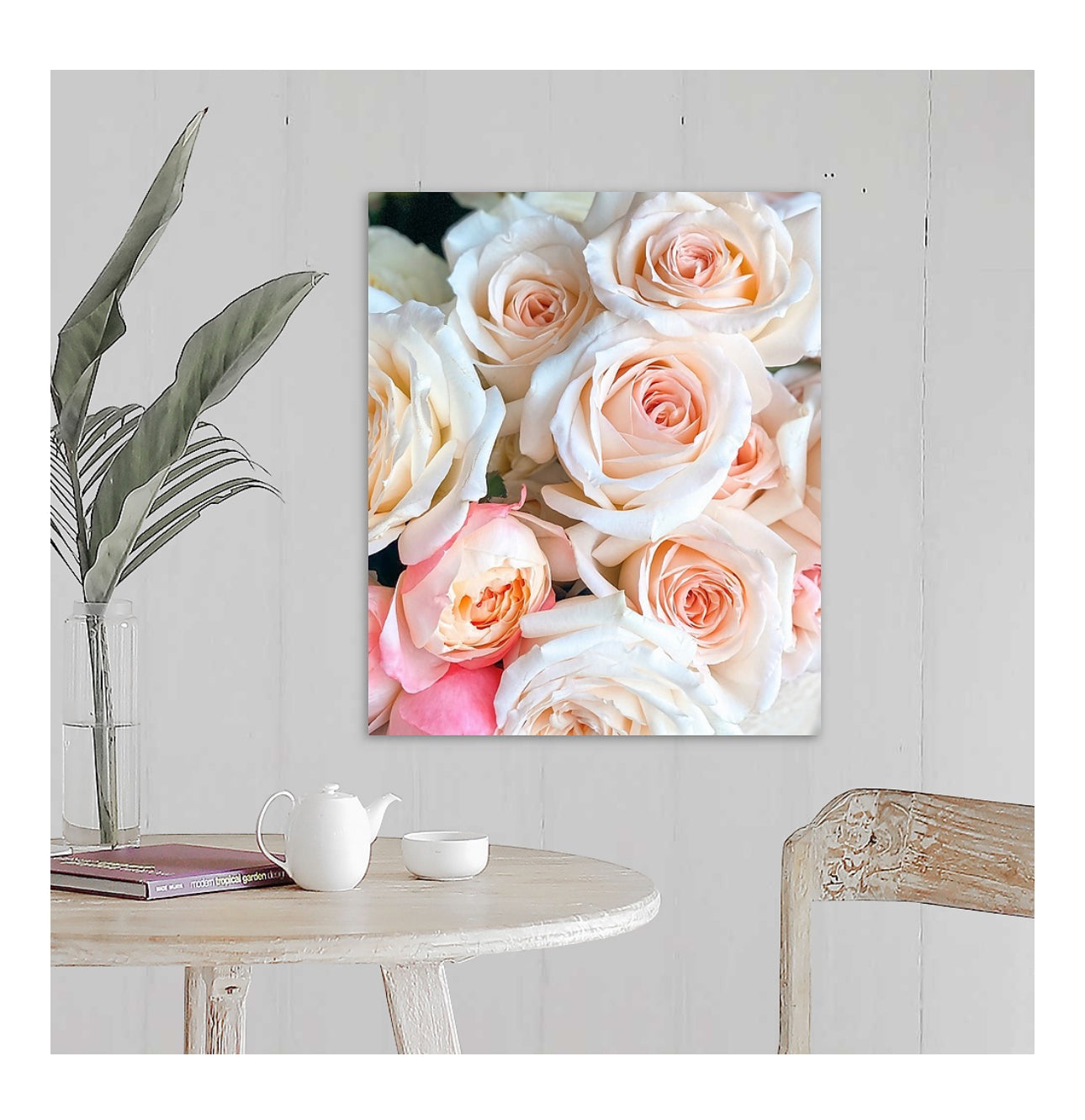 Cream Rose Gallery Wrapped Canvas Art