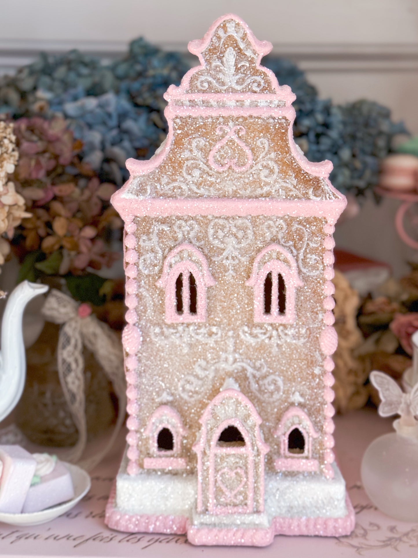 Bespoke Pink Icing Gingerbread House Bundle