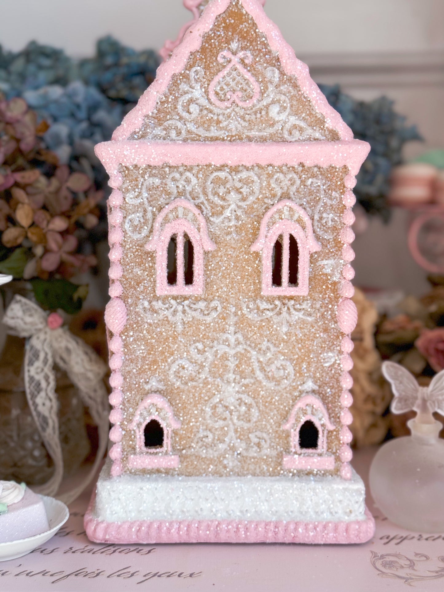 Bespoke Pink Icing Gingerbread House Bundle