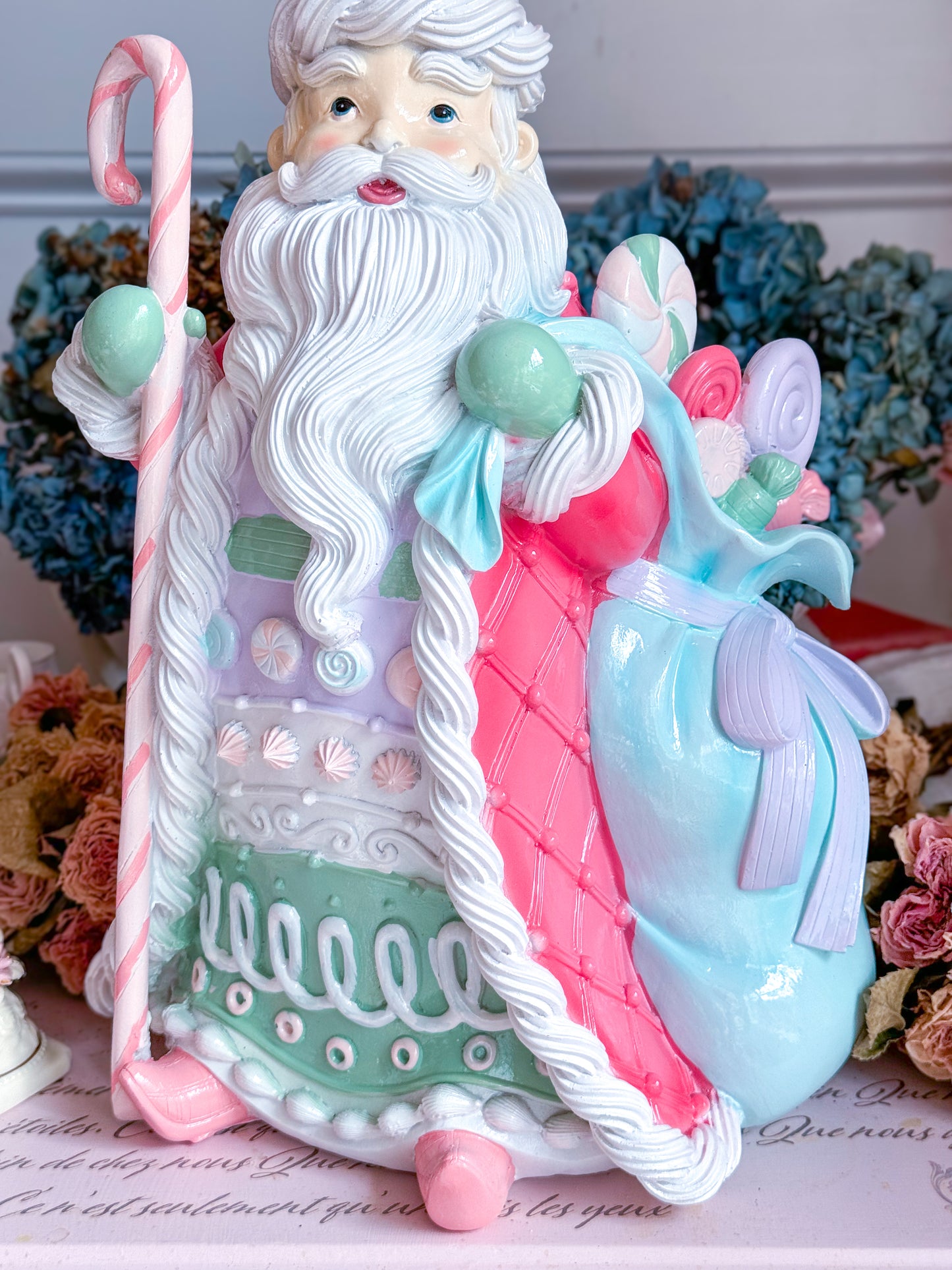 Pastel Pink, Blue, & Purple Large Candy Land Santa