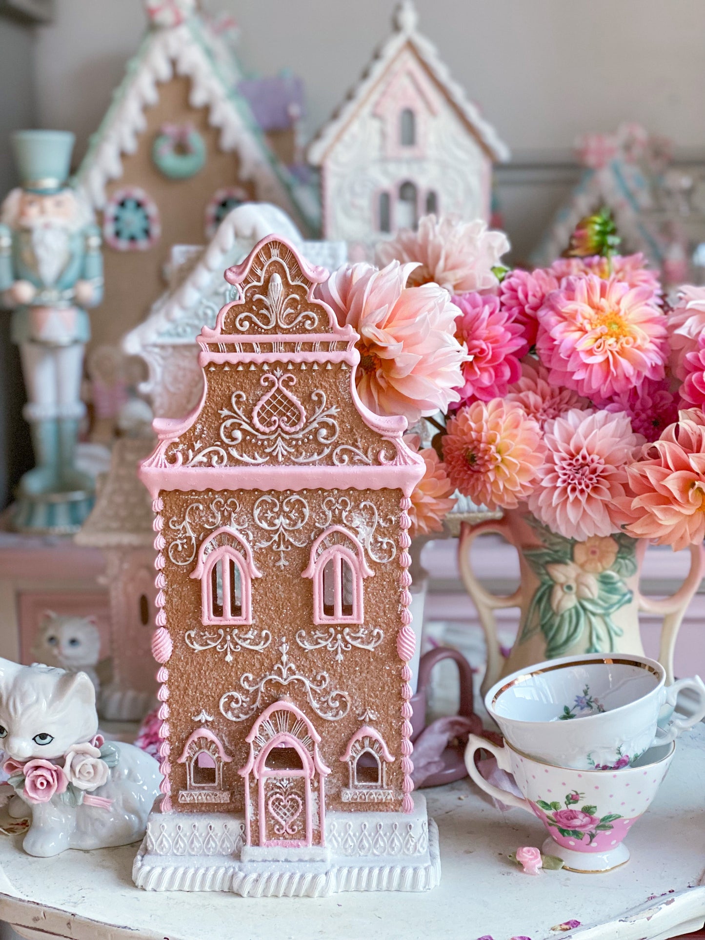 Bespoke Pink Icing Gingerbread House Bundle