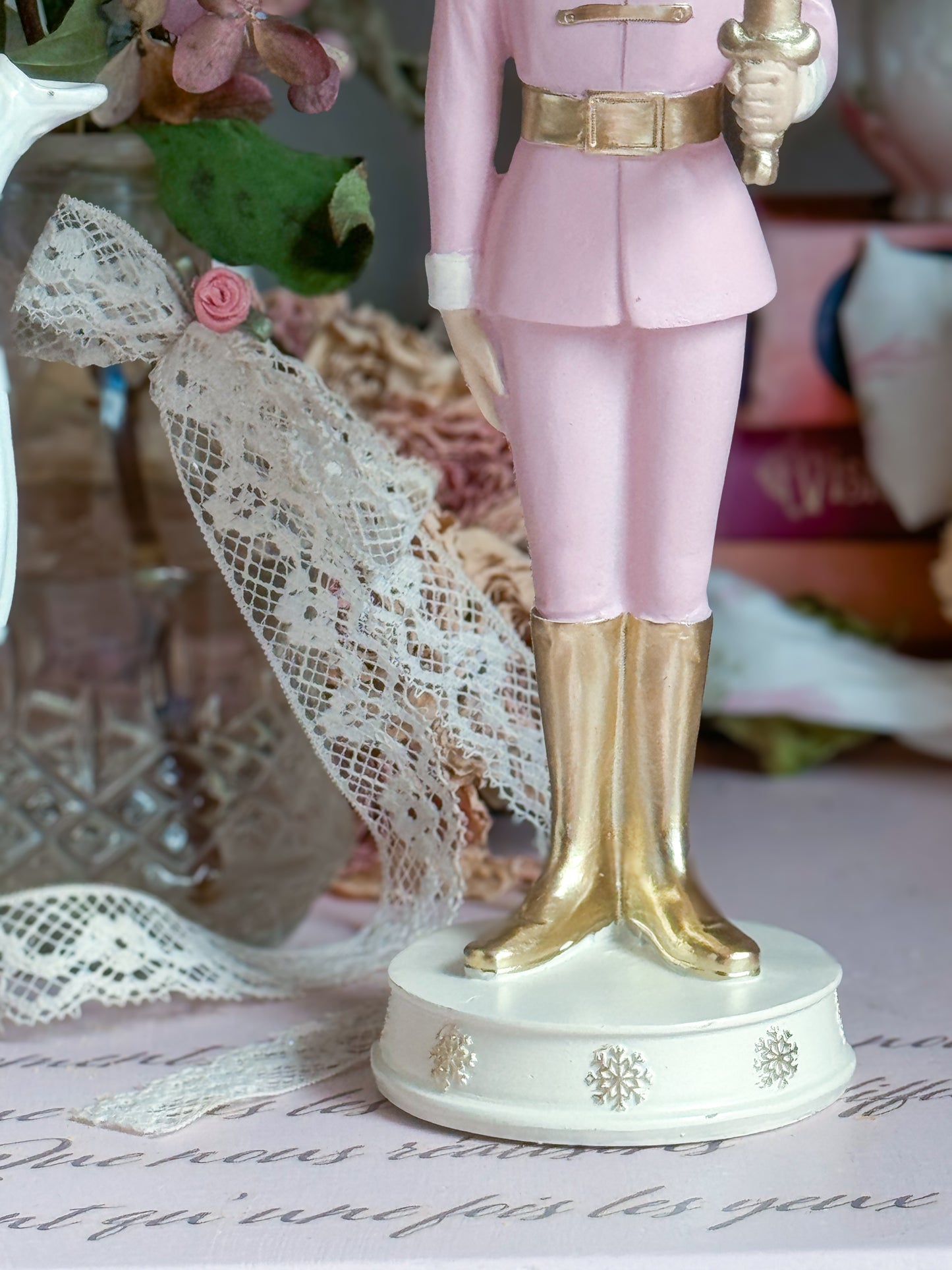 Pink Balletcore Soldier Figurine from The Nutcracker