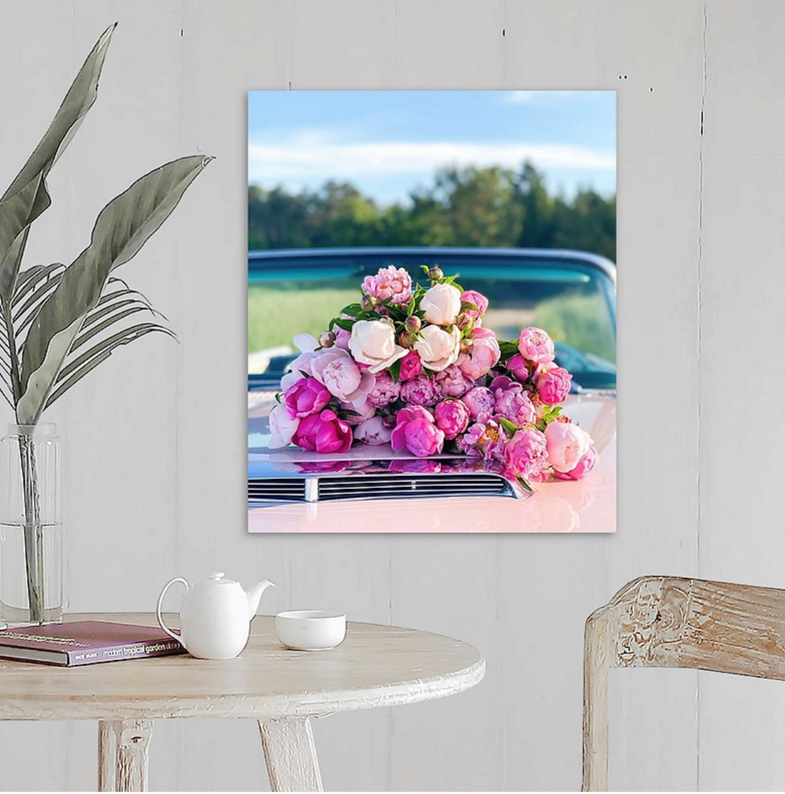 Pink Peonies and Thunderbird Gallery Wrapped Canvas