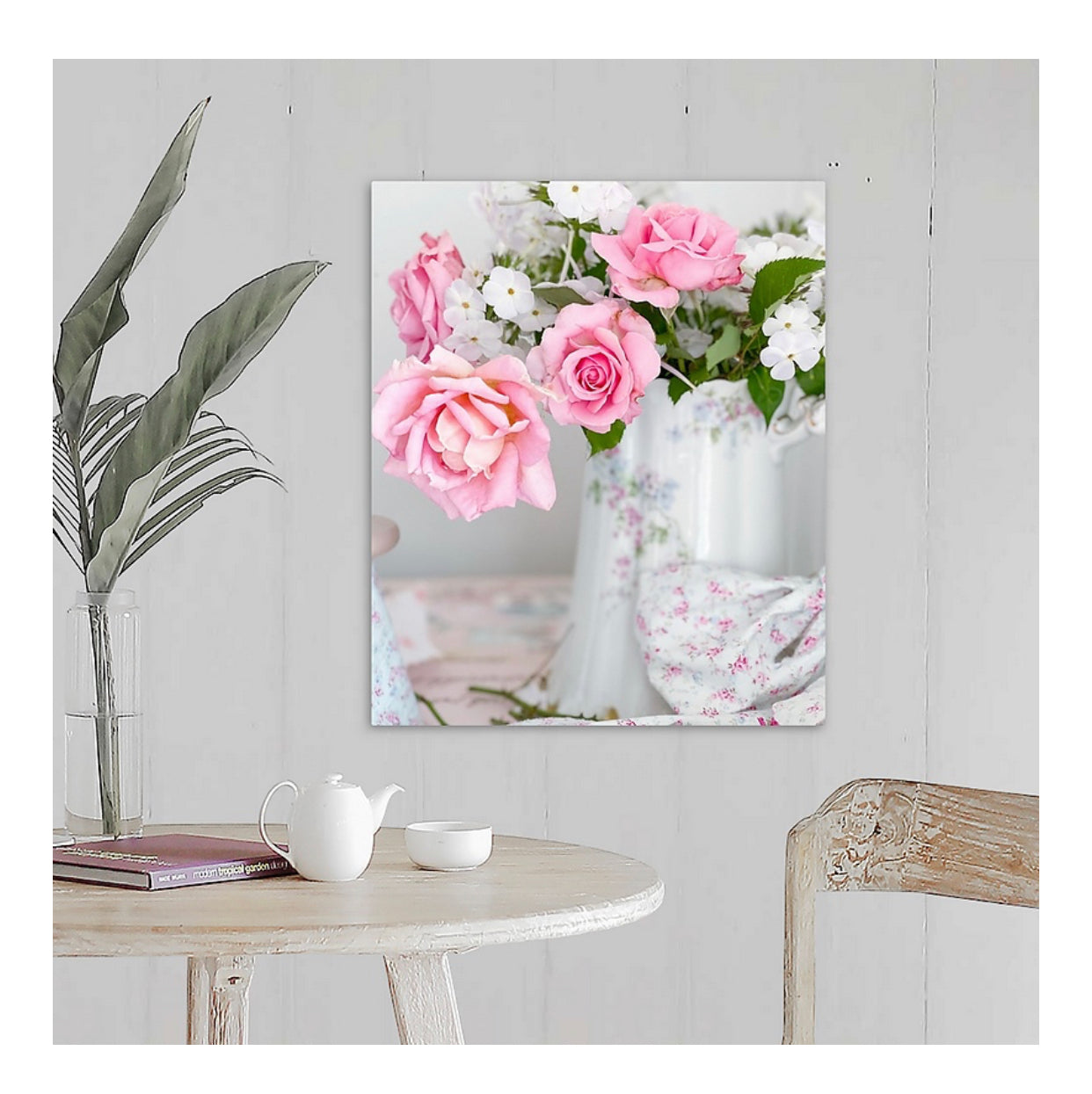 Pink Garden Roses Gallery Wrapped Canvas