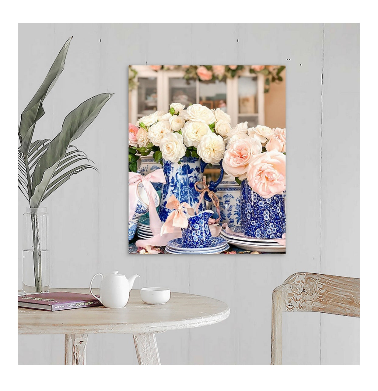 Chinoiserie and Roses Gallery Wrapped Canvas