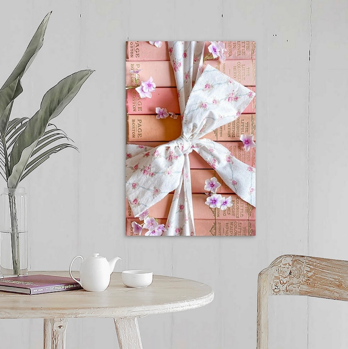 Pink Books Tied in a Bow Gallery Wrapped Canvas