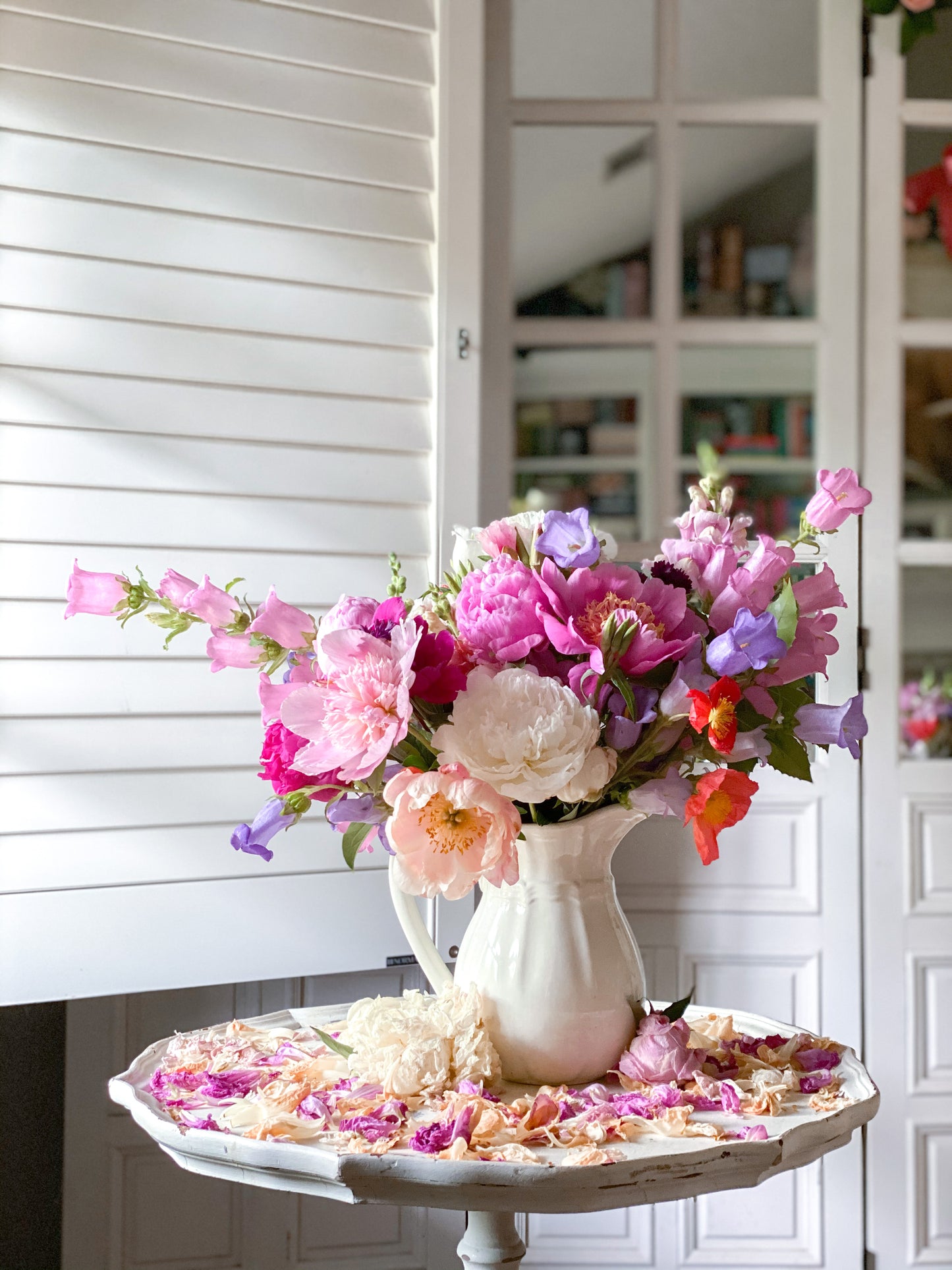 Peony Bouquet in Farmhouse Jug Gallery Wrapped Canvas