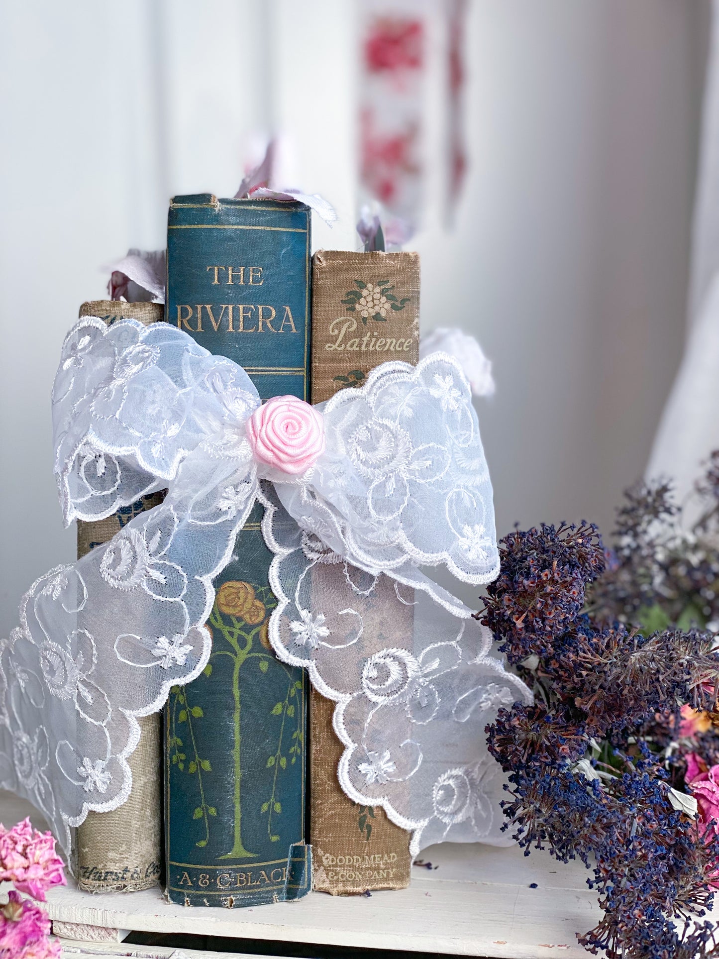 3 Book Pink Rose & Floral Garland Barton Cottage Book Set