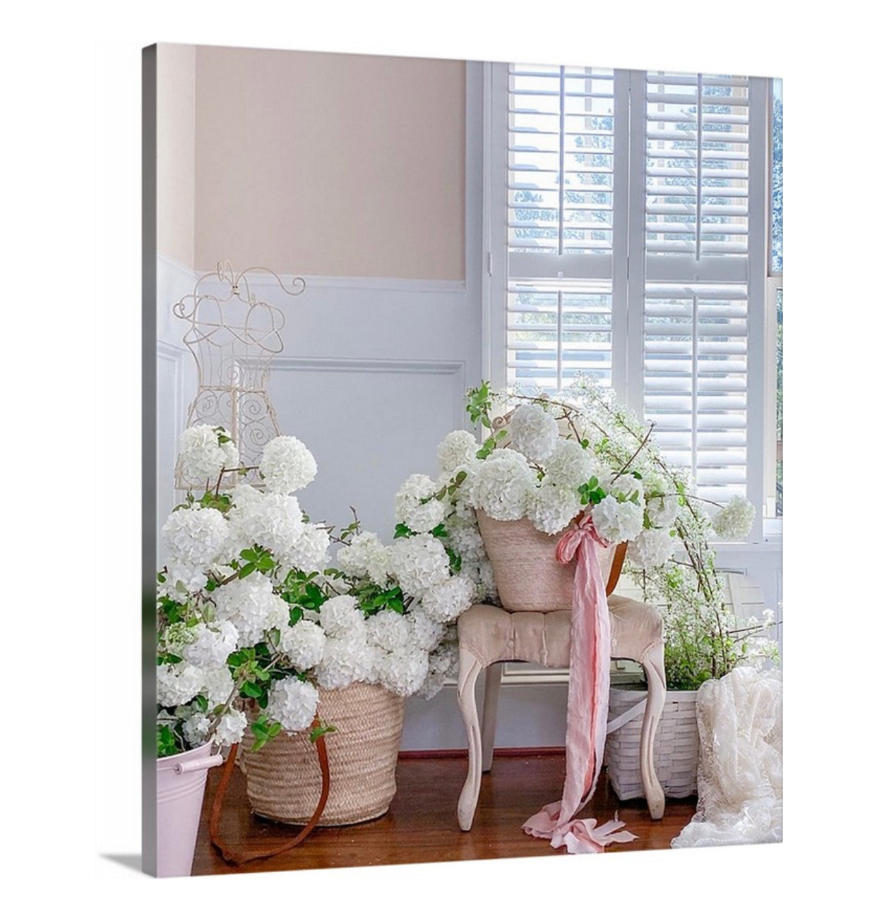White Viburnum Gallery Wrapped Canvas