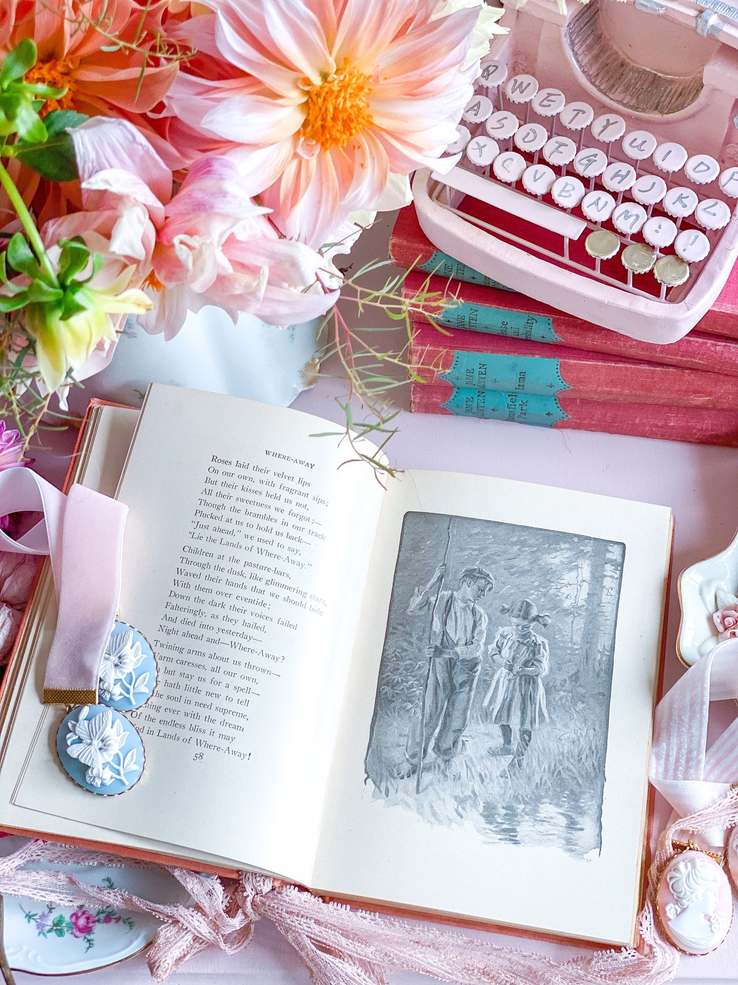 Blush Pink and Grey Autumn Romance 5 Book Barton Cottage Sets