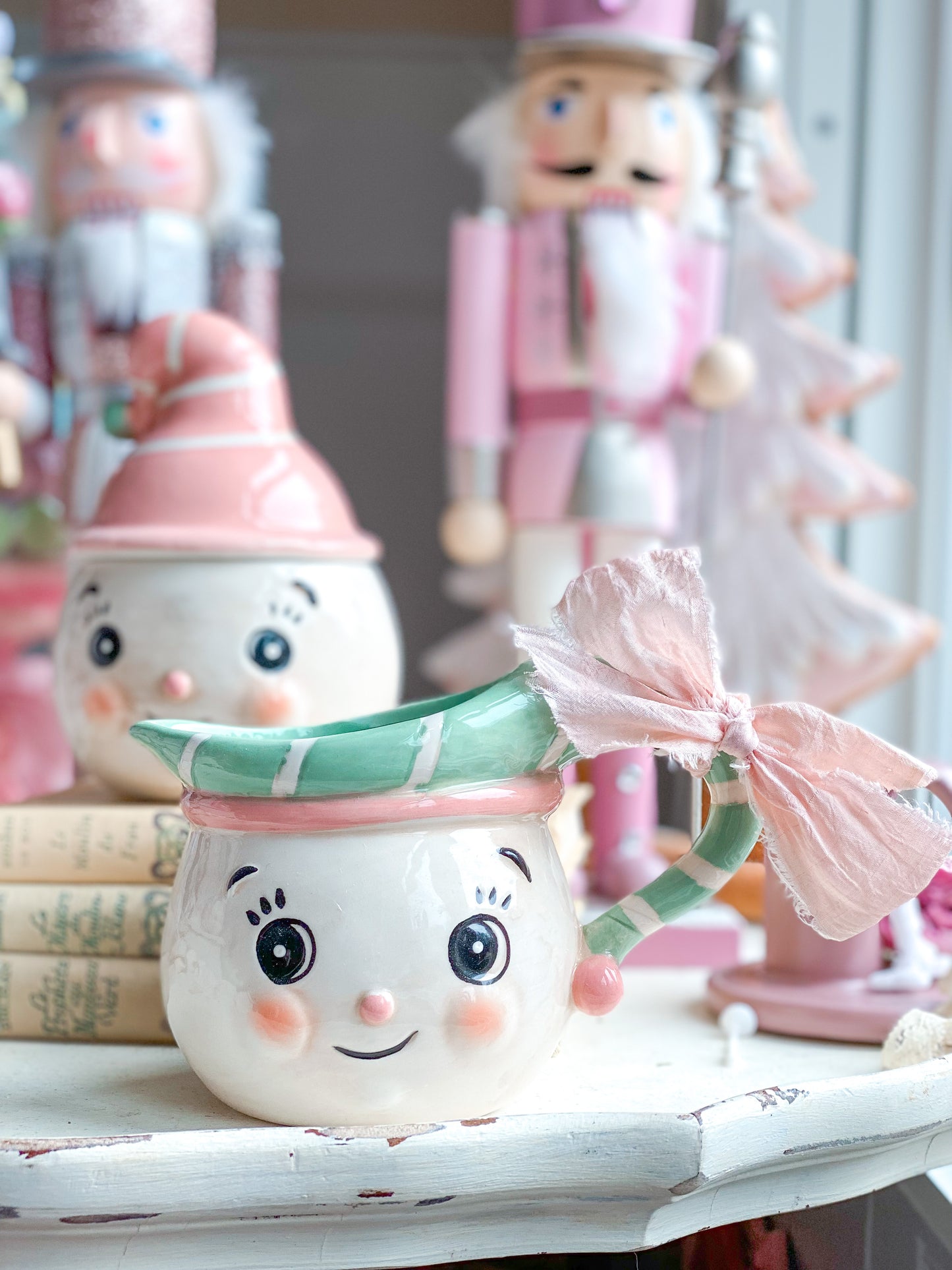 Pastel Snowman Sugar and Creamer set