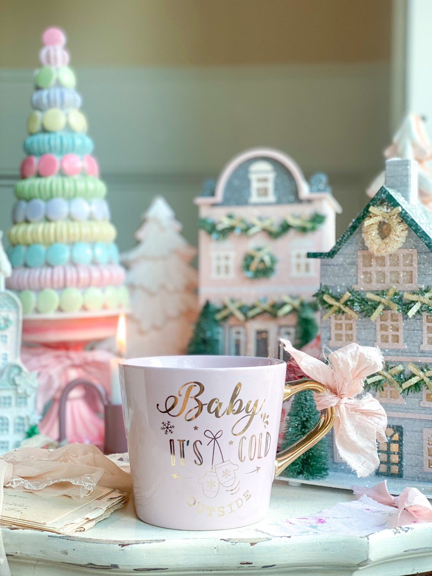Pink Baby it’s cold outside mug
