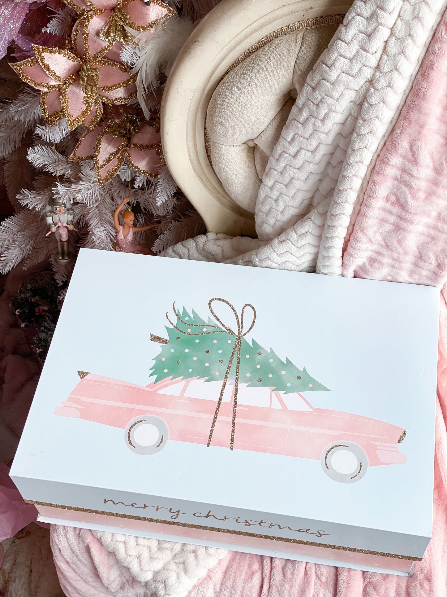 Cajas de regalo de coches antiguos rosas