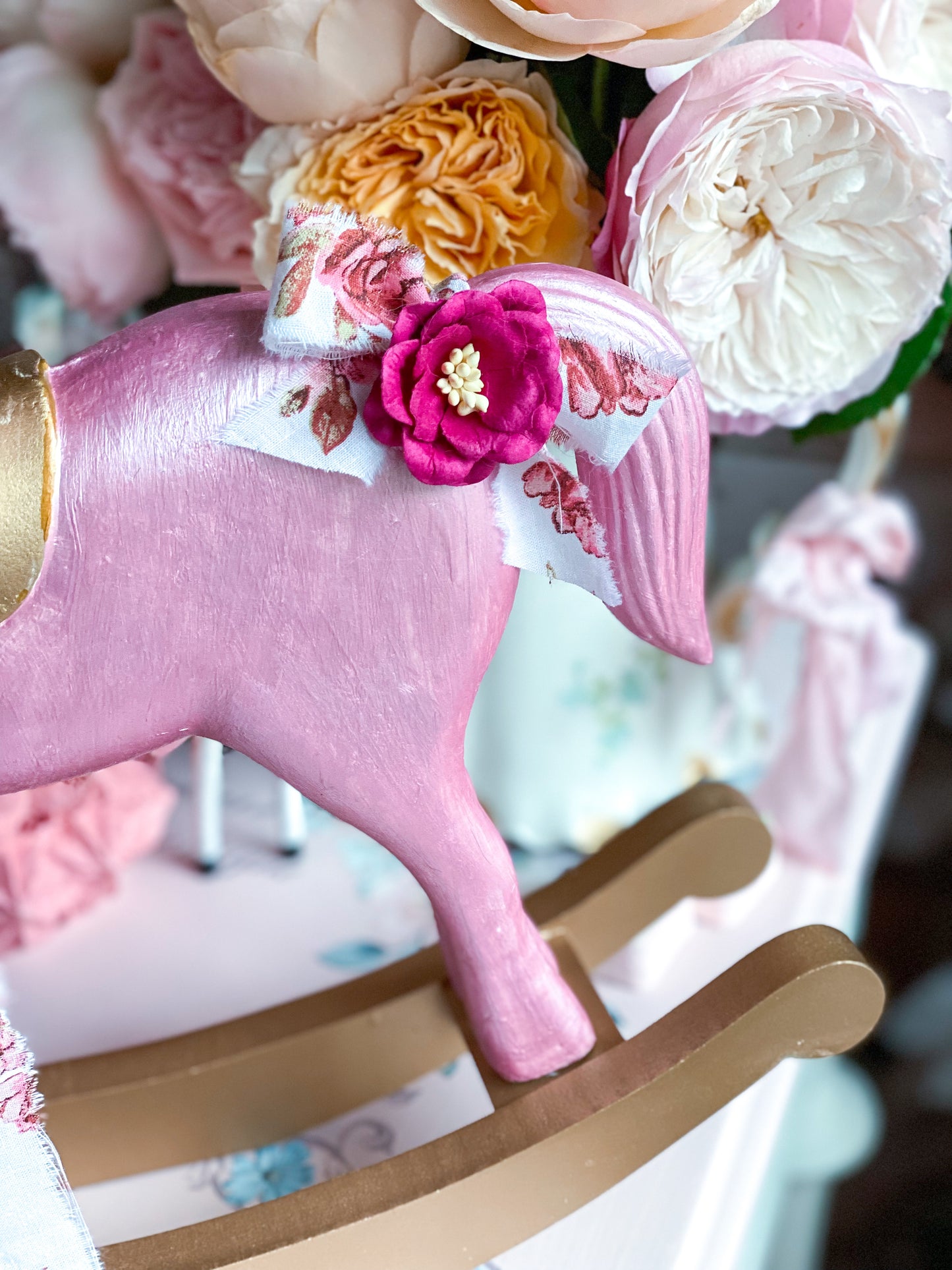 Bespoke Pink Rocking Horse