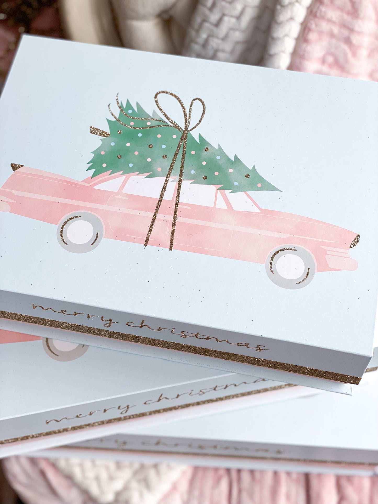 Cajas de regalo de coches antiguos rosas